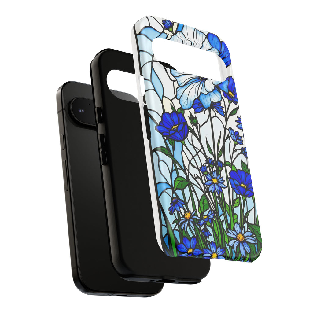 Botanical Stained Glass Tough Case - Floral Phone Cover, Protective Phone Case, Flower Pattern Phone Shell, Nature Inspired Smartphone Case,
