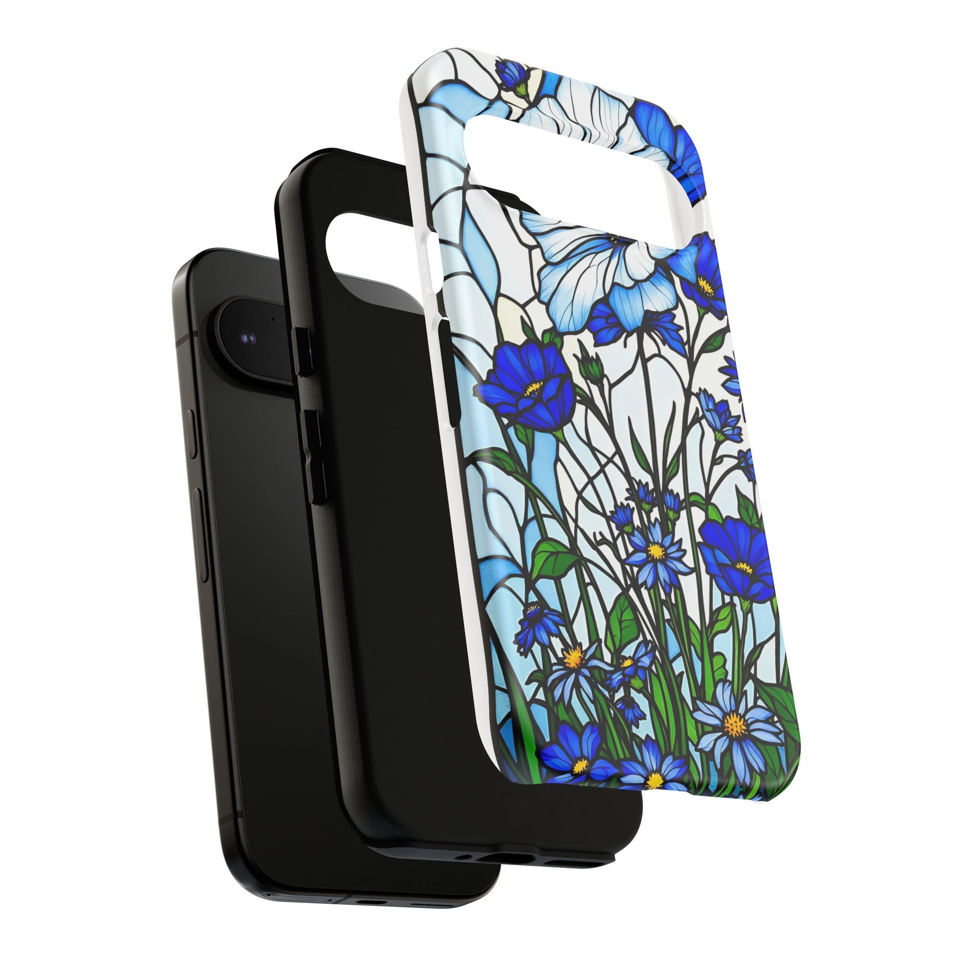Botanical Stained Glass Tough Case - Floral Phone Cover, Protective Phone Case, Flower Pattern Phone Shell, Nature Inspired Smartphone Case,
