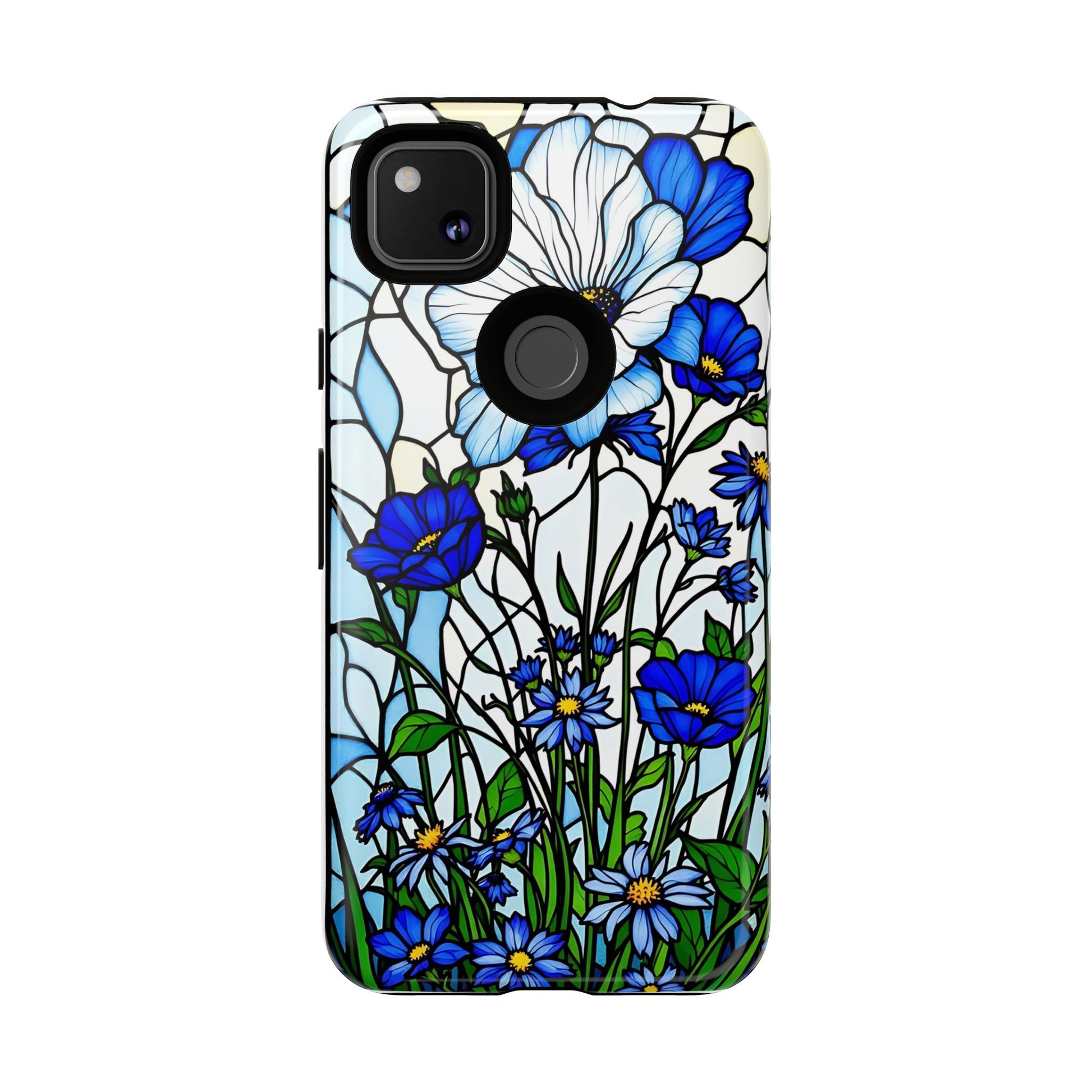 Botanical Stained Glass Tough Case - Floral Phone Cover, Protective Phone Case, Flower Pattern Phone Shell, Nature Inspired Smartphone Case,