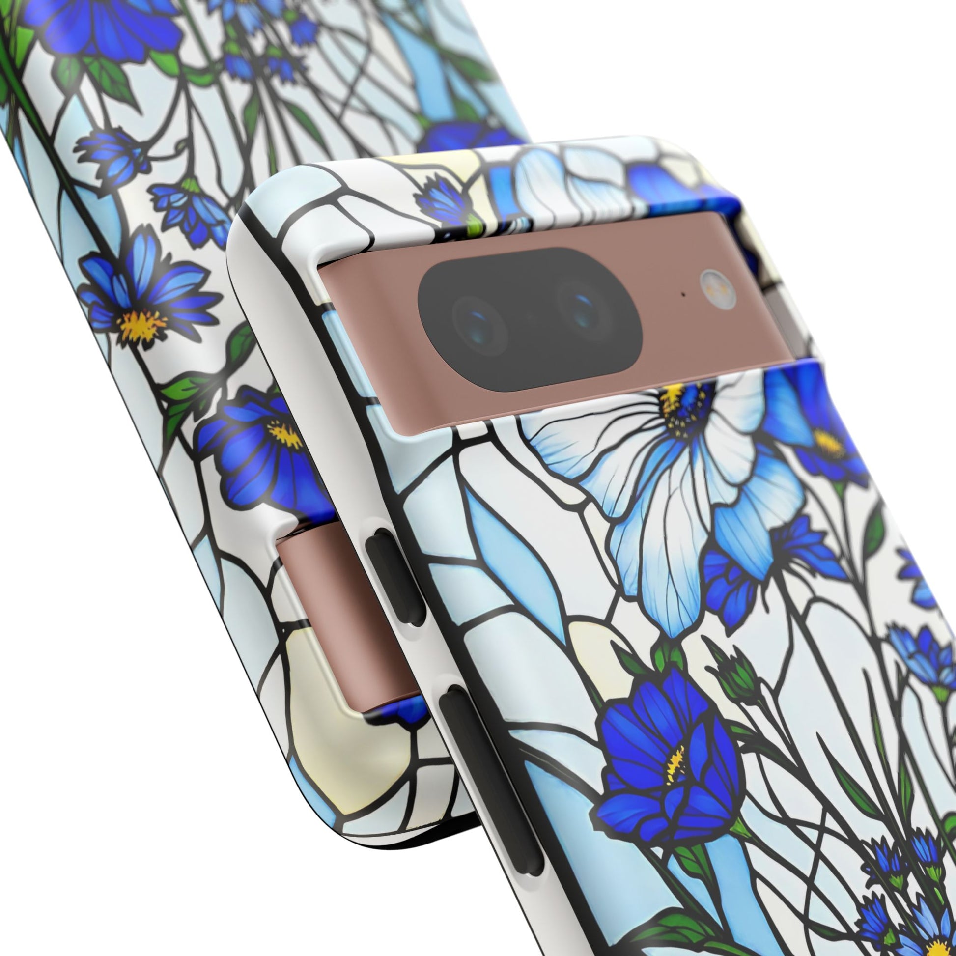 Botanical Stained Glass Tough Case - Floral Phone Cover, Protective Phone Case, Flower Pattern Phone Shell, Nature Inspired Smartphone Case,