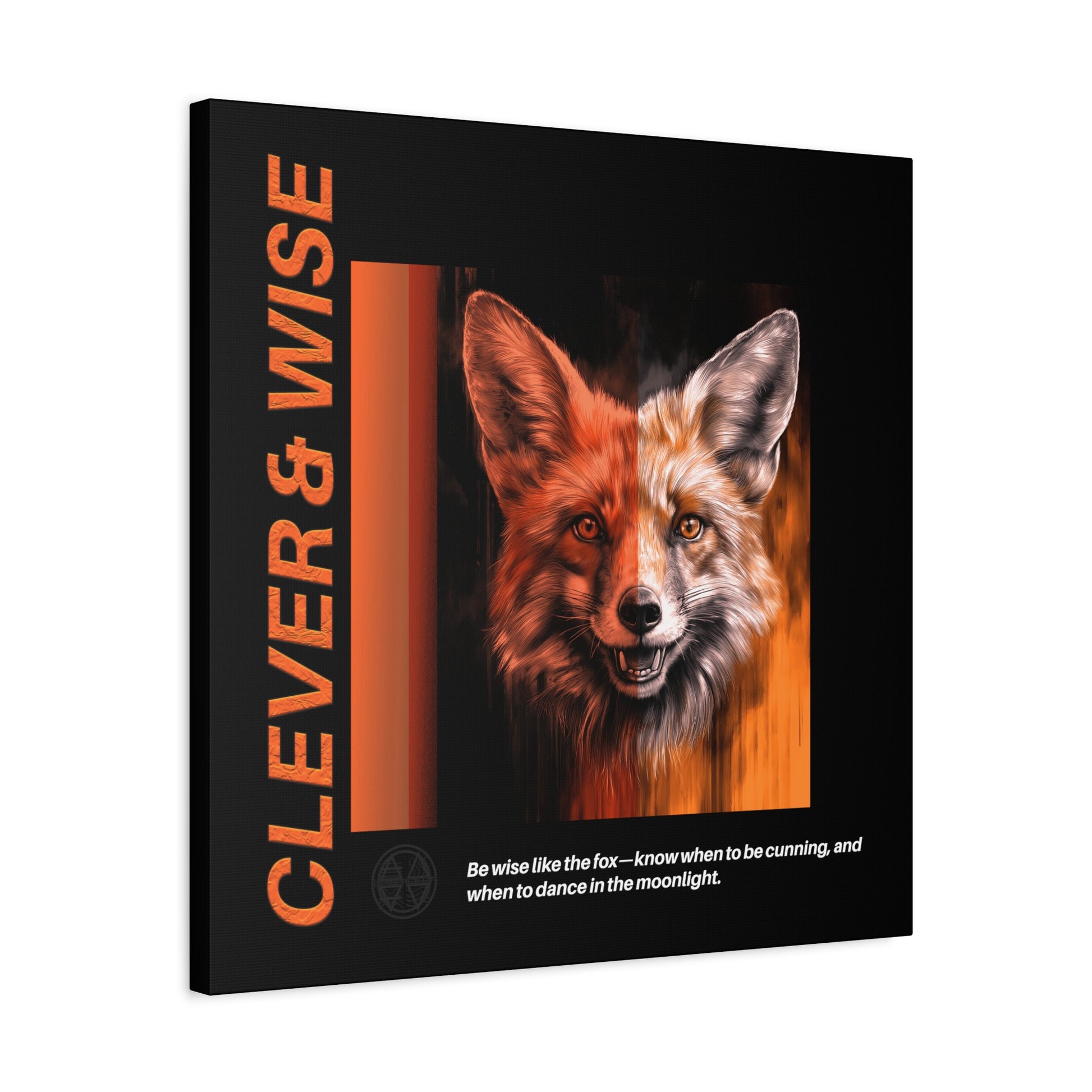 Fox Canvas Art, Inspirational & Wise Wall Decor, Nature Gift, Wildlife, Abstract Animal Artwork, Clever Motivational Matte Canvas