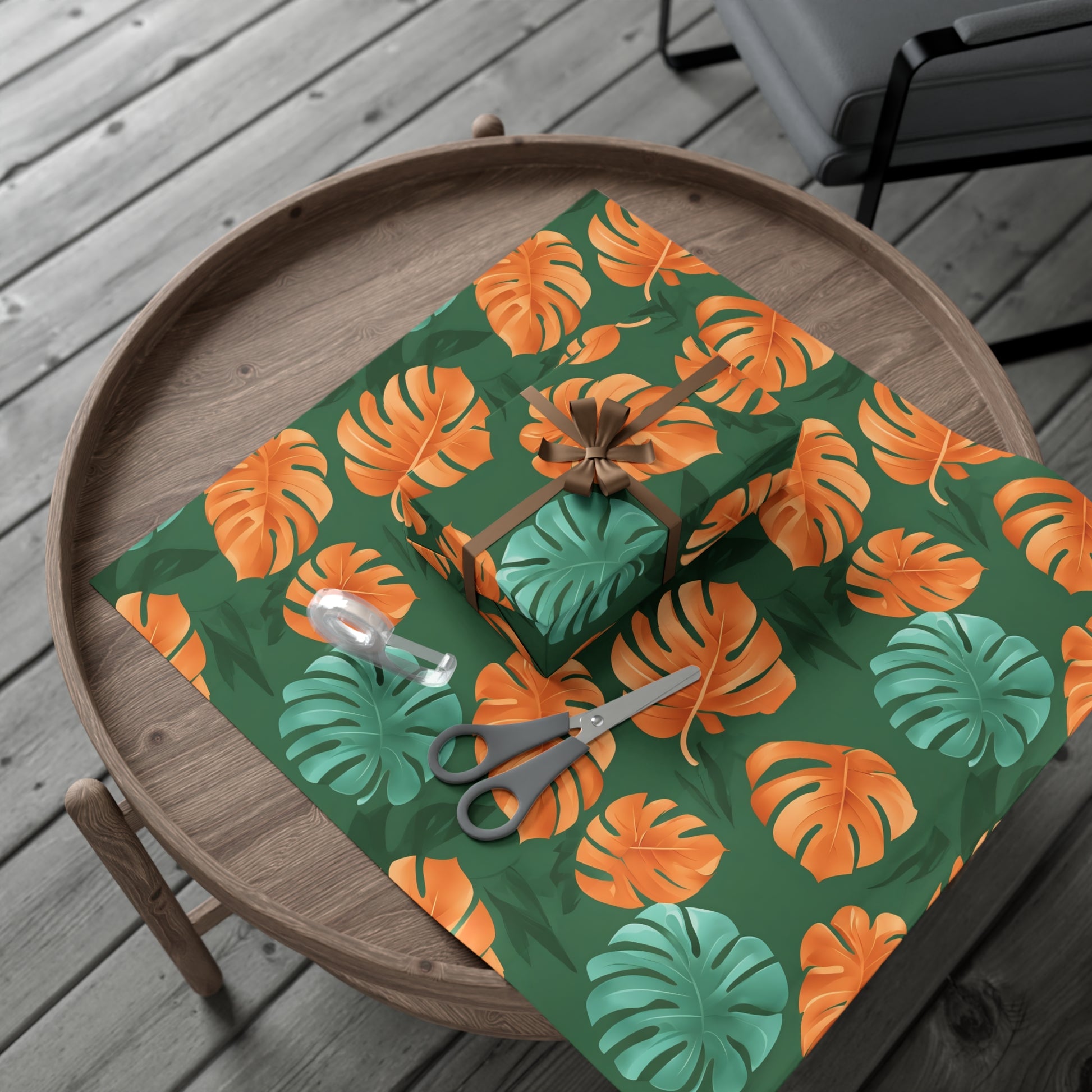 Wrapping Paper, Tropical Monstera Leaf Gift Wrap, Botanical Pattern Sheets, Colorful Holiday Gift Wrap, Jungle Party Wrap Roll, Leafy