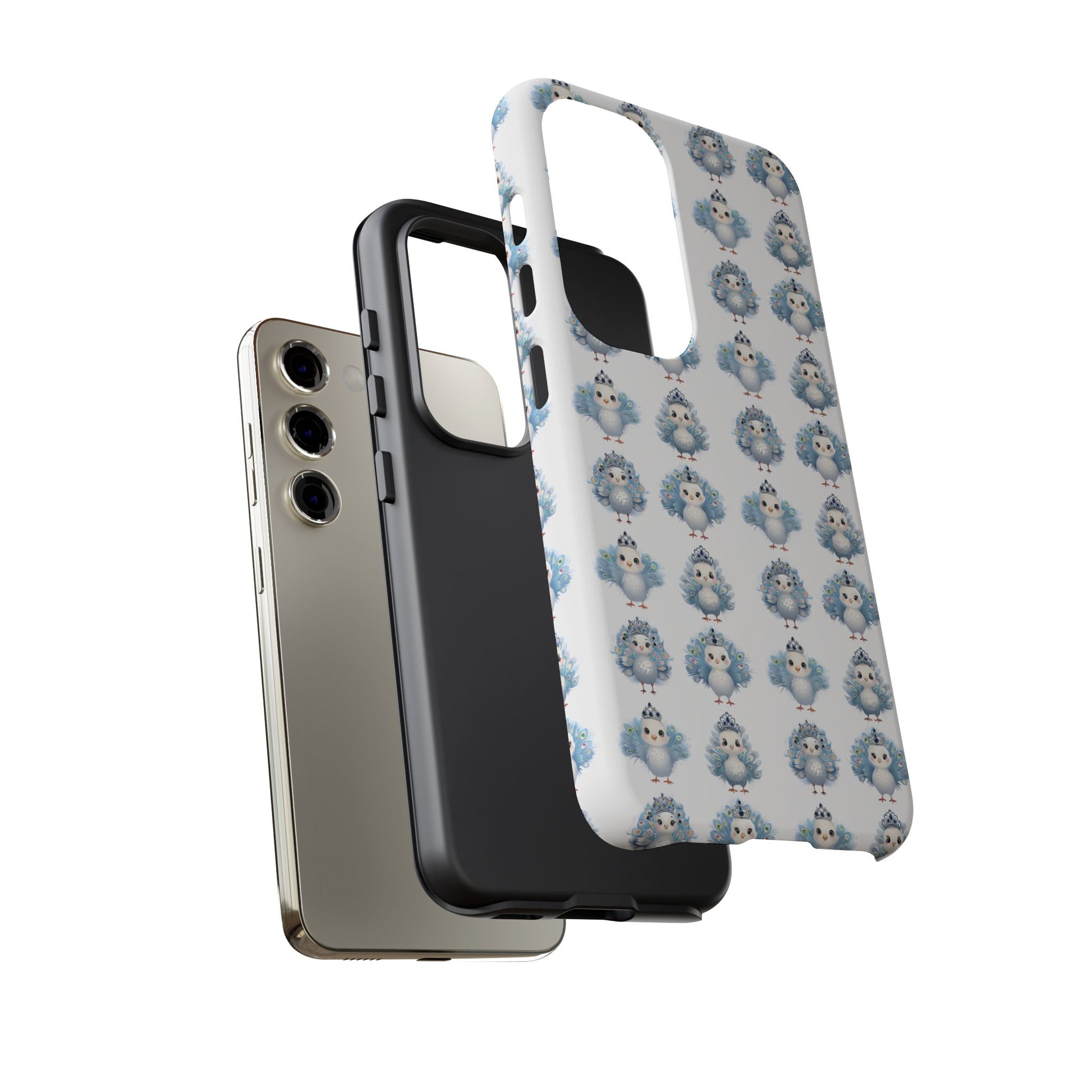 Tough Cases, Peacock Phone Covers, Animal Lover Gift, Cute Bird Accessories, Tiara Design, Protective Shell