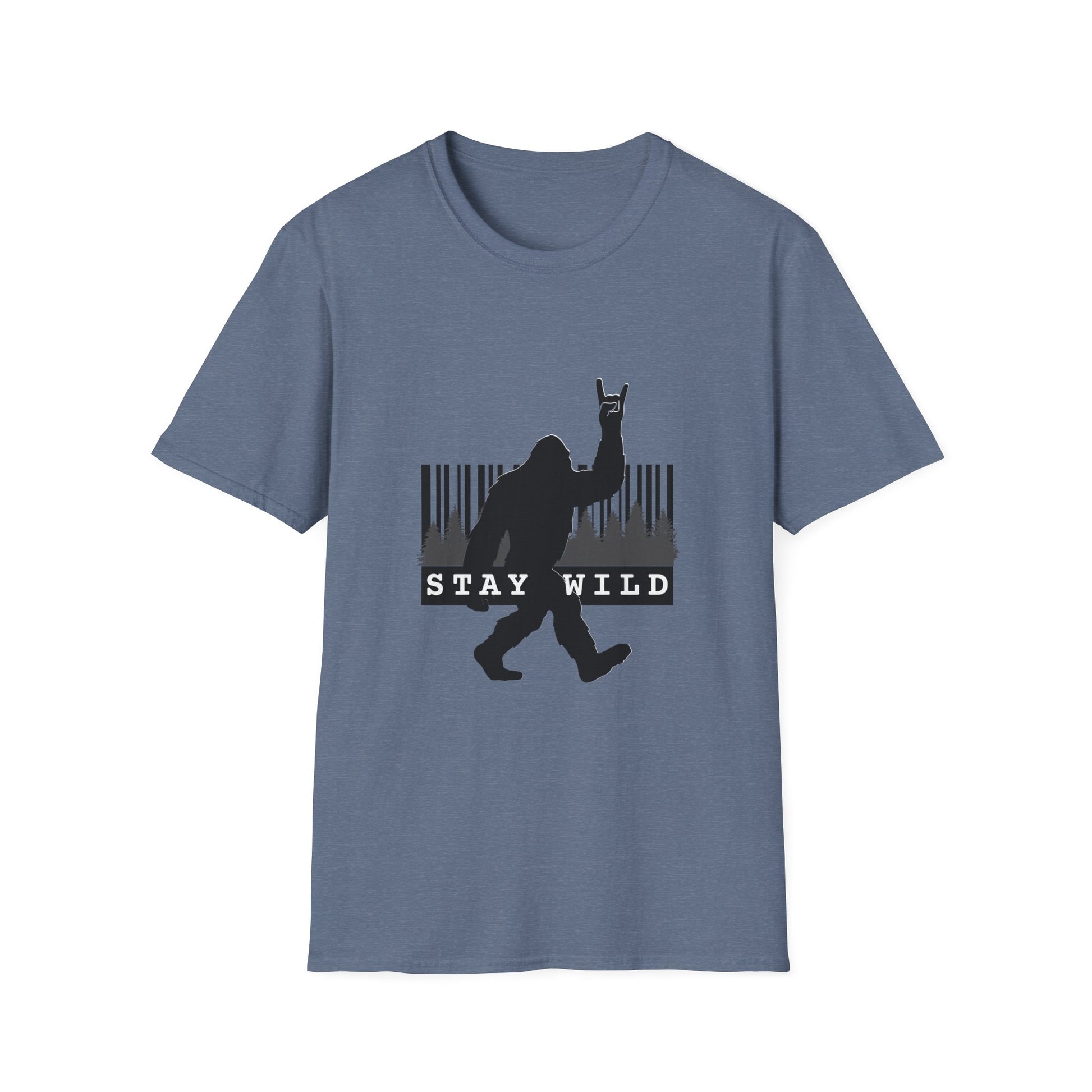 Stay Wild Bigfoot T-Shirt, Unisex Tee for Nature Lovers, Wilderness Adventure Gift, Outdoor Enthusiast Shirt, Festival Wear