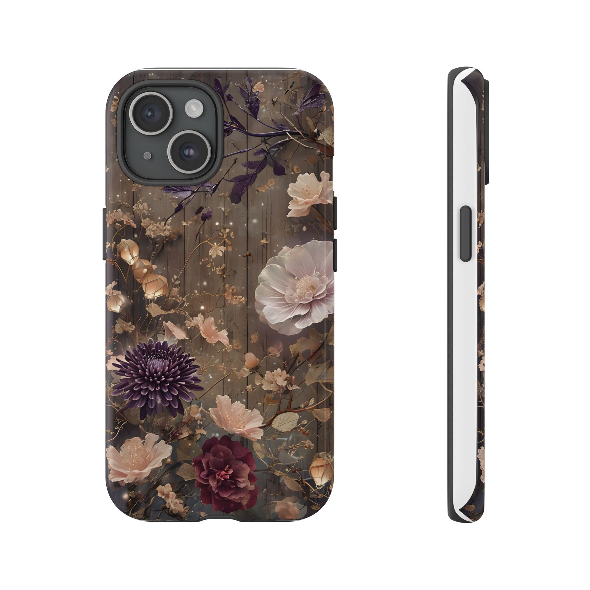 Tough Cases, Enchanting Floral Pattern - Floral Phone Case, Protective Phone Cover, Botanical Design, Flower Print, Tough Shell for Device