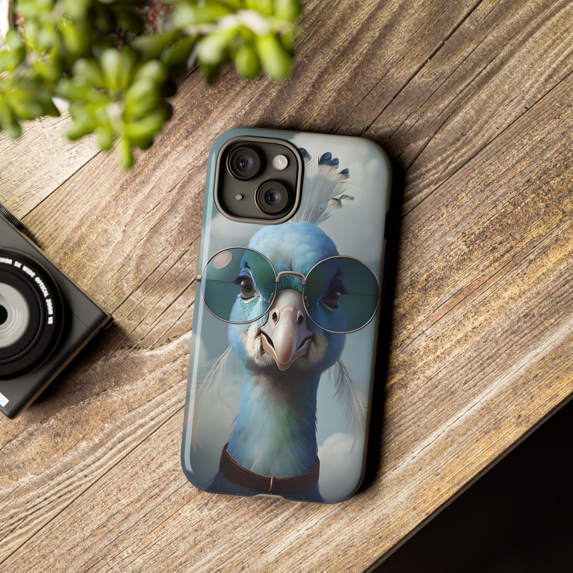 Phone Case, Glamorous Peacock Wearing Sunglasses - Protective Cover, Unique Gift, Trendy Accessories, Animal Lover, Fashionable Mobile Shell