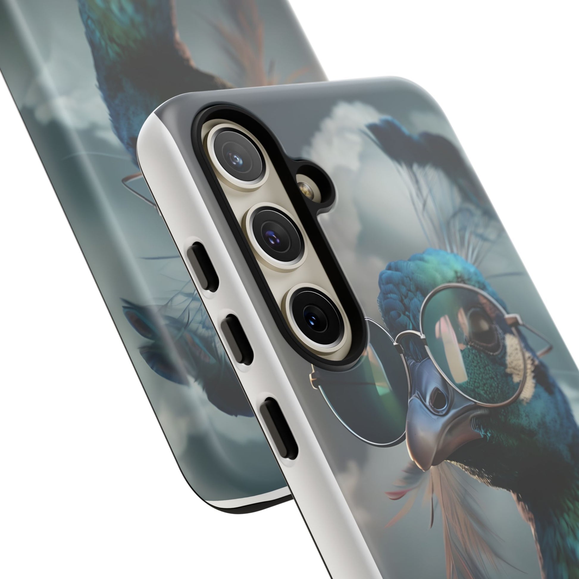 Phone Case, Peacock Design, Neon Lighting, Unique Gift, Hard Shell Cover, Protective Sleeve