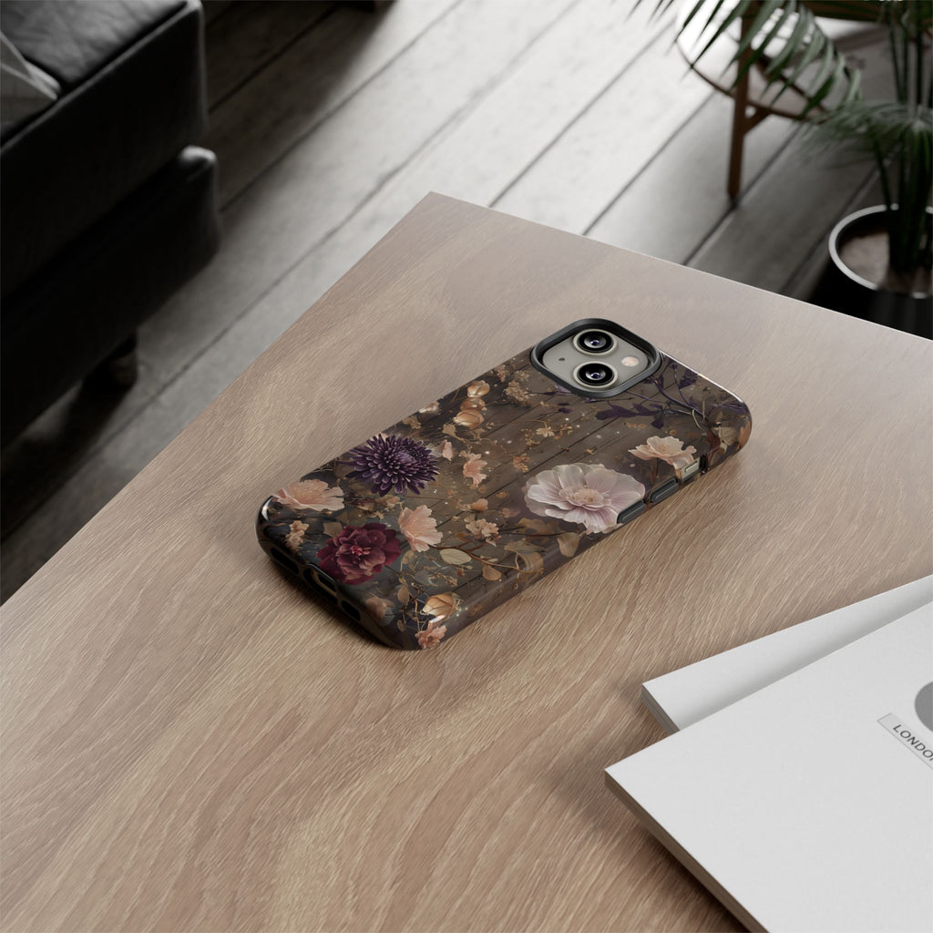 Tough Cases, Enchanting Floral Pattern - Floral Phone Case, Protective Phone Cover, Botanical Design, Flower Print, Tough Shell for Device