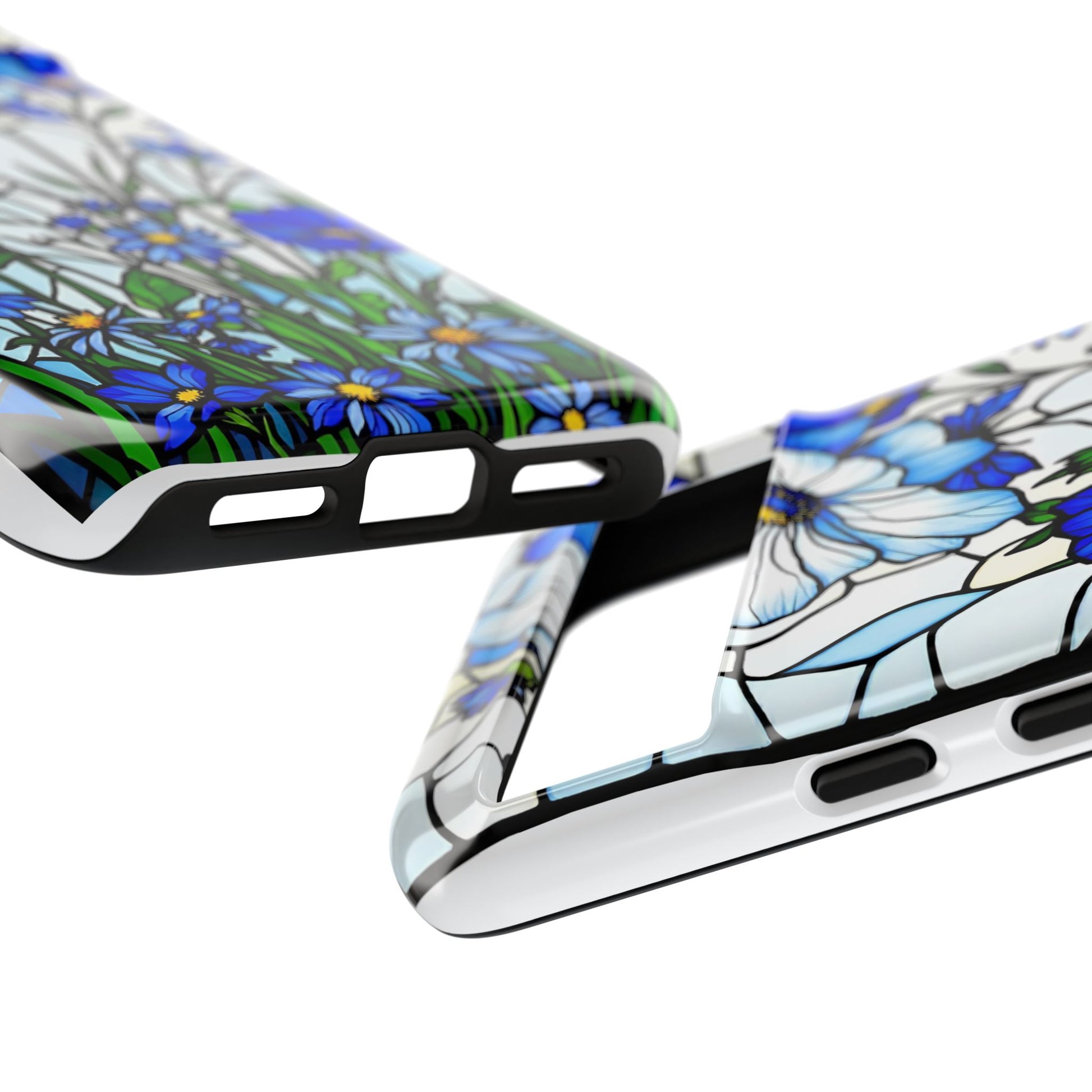 Botanical Stained Glass Tough Case - Floral Phone Cover, Protective Phone Case, Flower Pattern Phone Shell, Nature Inspired Smartphone Case,