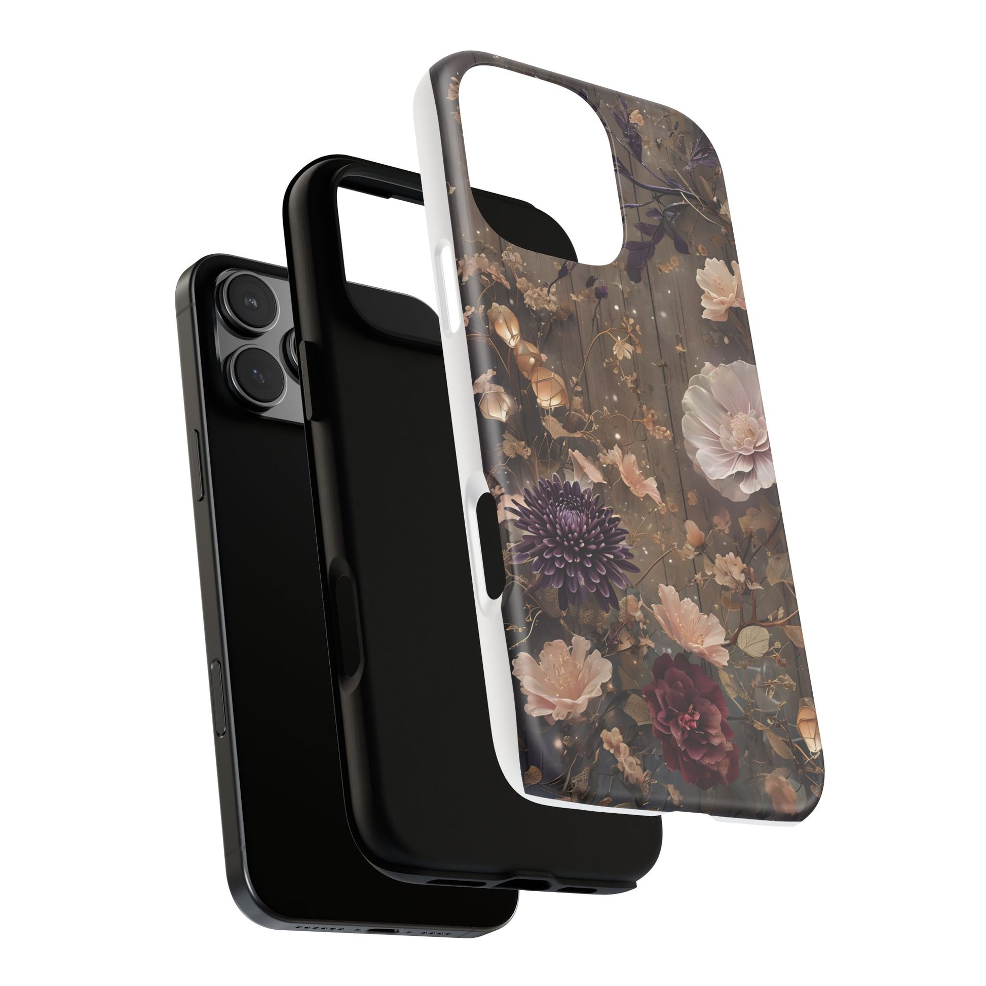 Tough Cases, Enchanting Floral Pattern - Floral Phone Case, Protective Phone Cover, Botanical Design, Flower Print, Tough Shell for Device