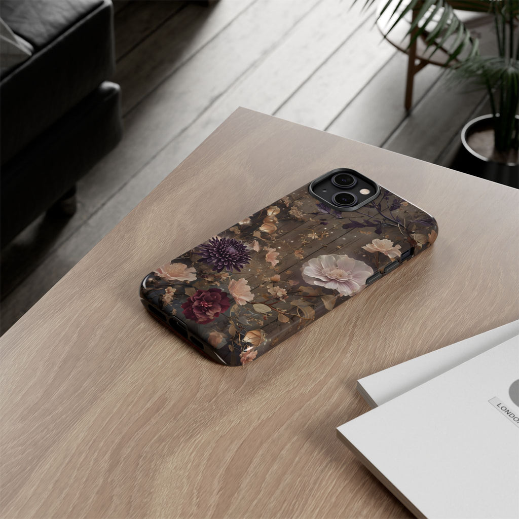 Tough Cases, Enchanting Floral Pattern - Floral Phone Case, Protective Phone Cover, Botanical Design, Flower Print, Tough Shell for Device