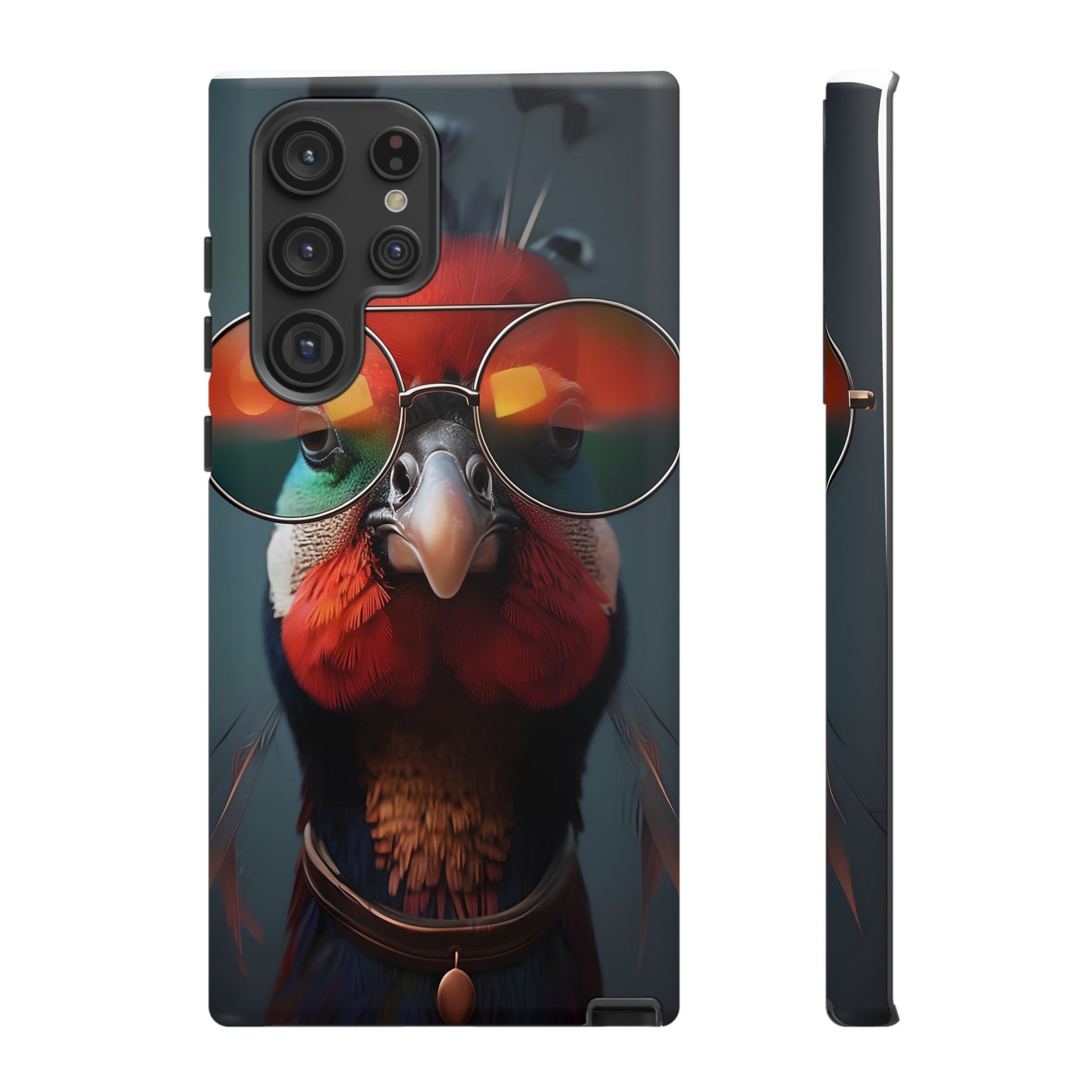 Phone Cases, Bright Exotic Bird in Cool Sunglasses, Protective Tough Cover, Tropical Animal Print, Unique Gift for Bird Lovers, Accessories