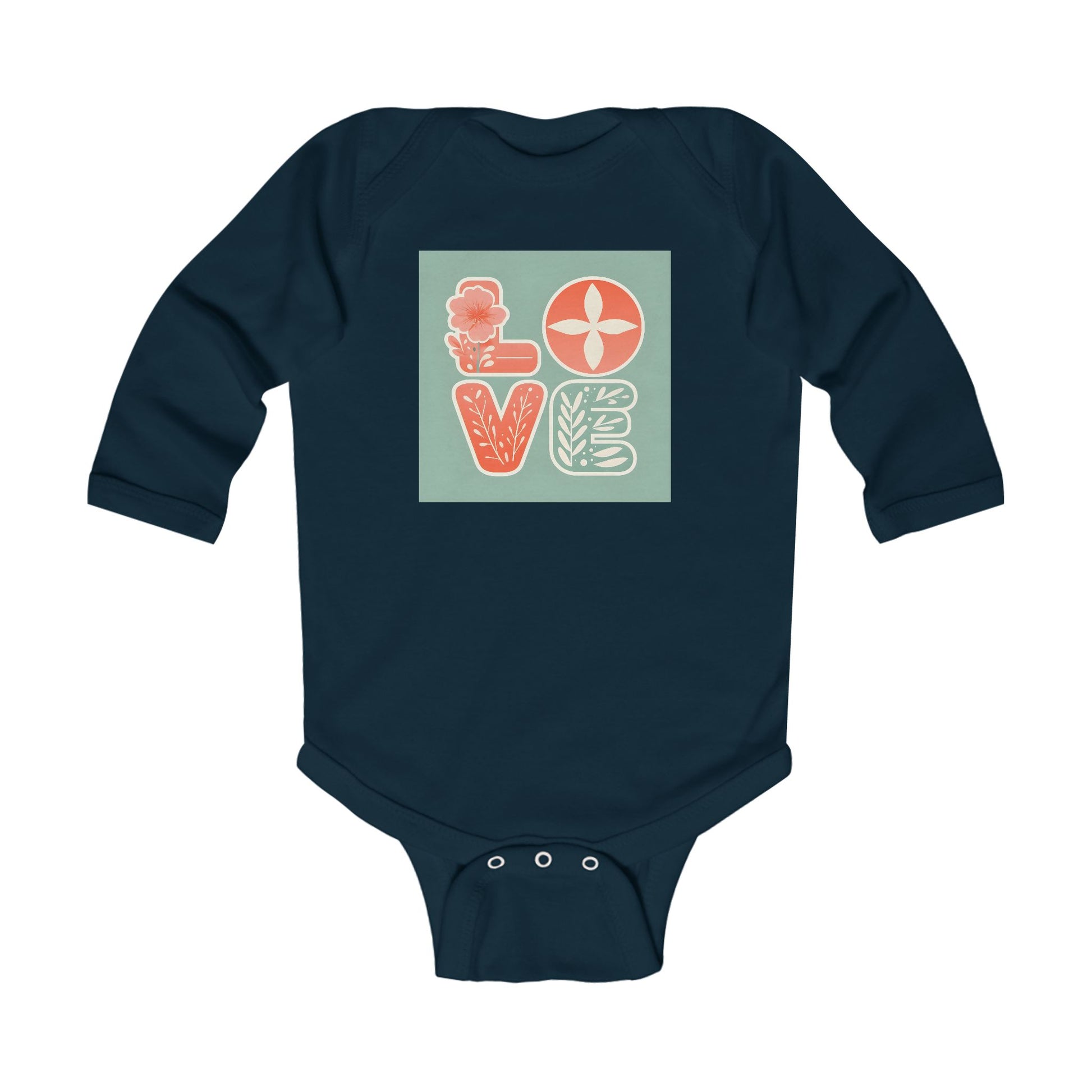 Love Long Sleeve Bodysuit, Baby Romper, Onesie, Infant Jumpsuit, Pastel Colors Baby Outfit