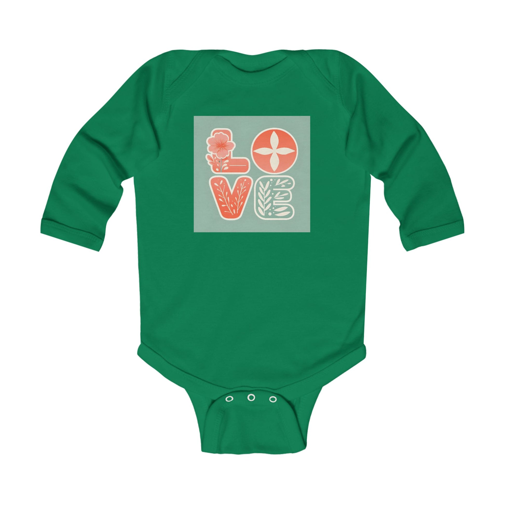 Love Long Sleeve Bodysuit, Baby Romper, Onesie, Infant Jumpsuit, Pastel Colors Baby Outfit