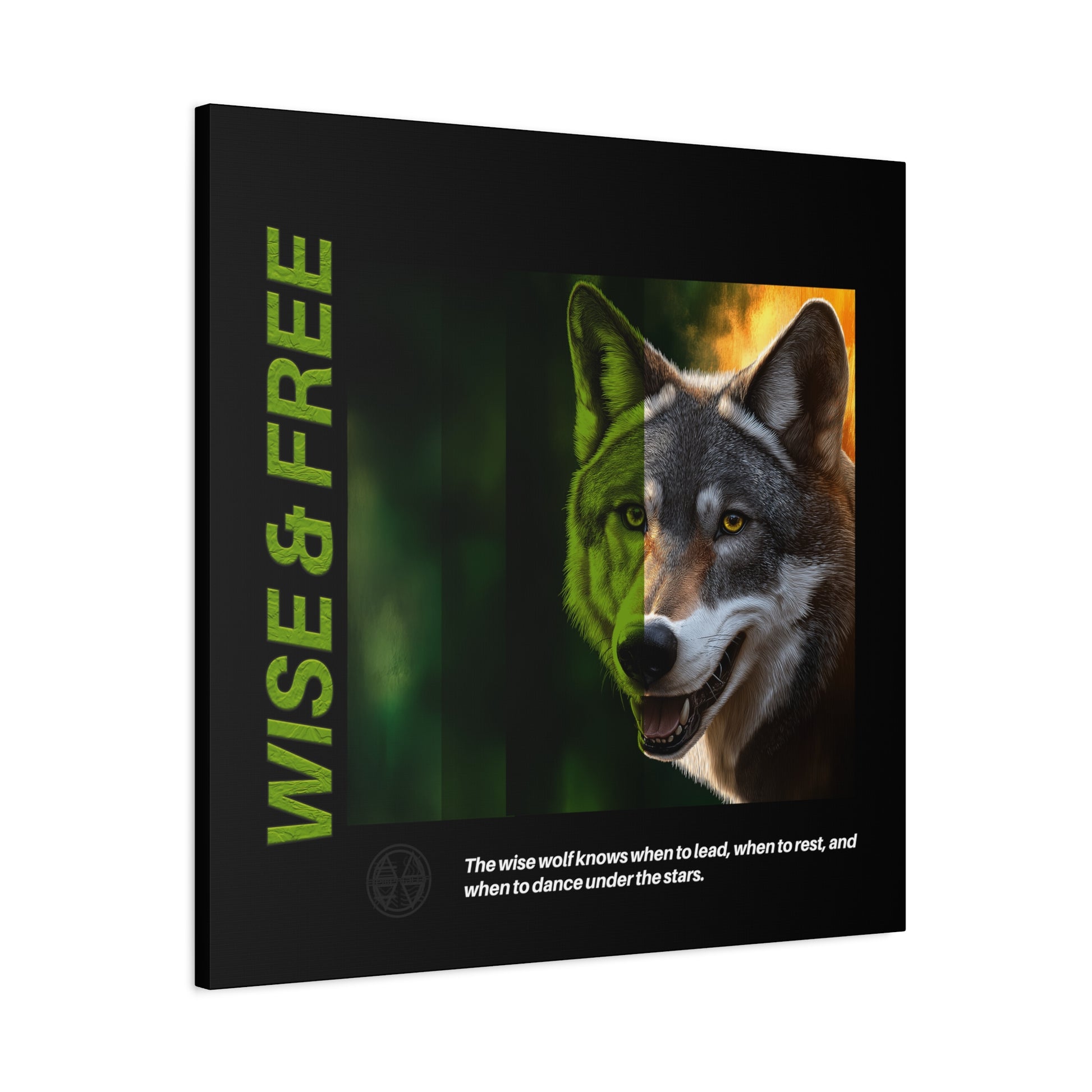 Canvas Art, Wise & Free Wall Decor, Inspirational Wolf, Motivational Home Decor, Nature-Themed Gift