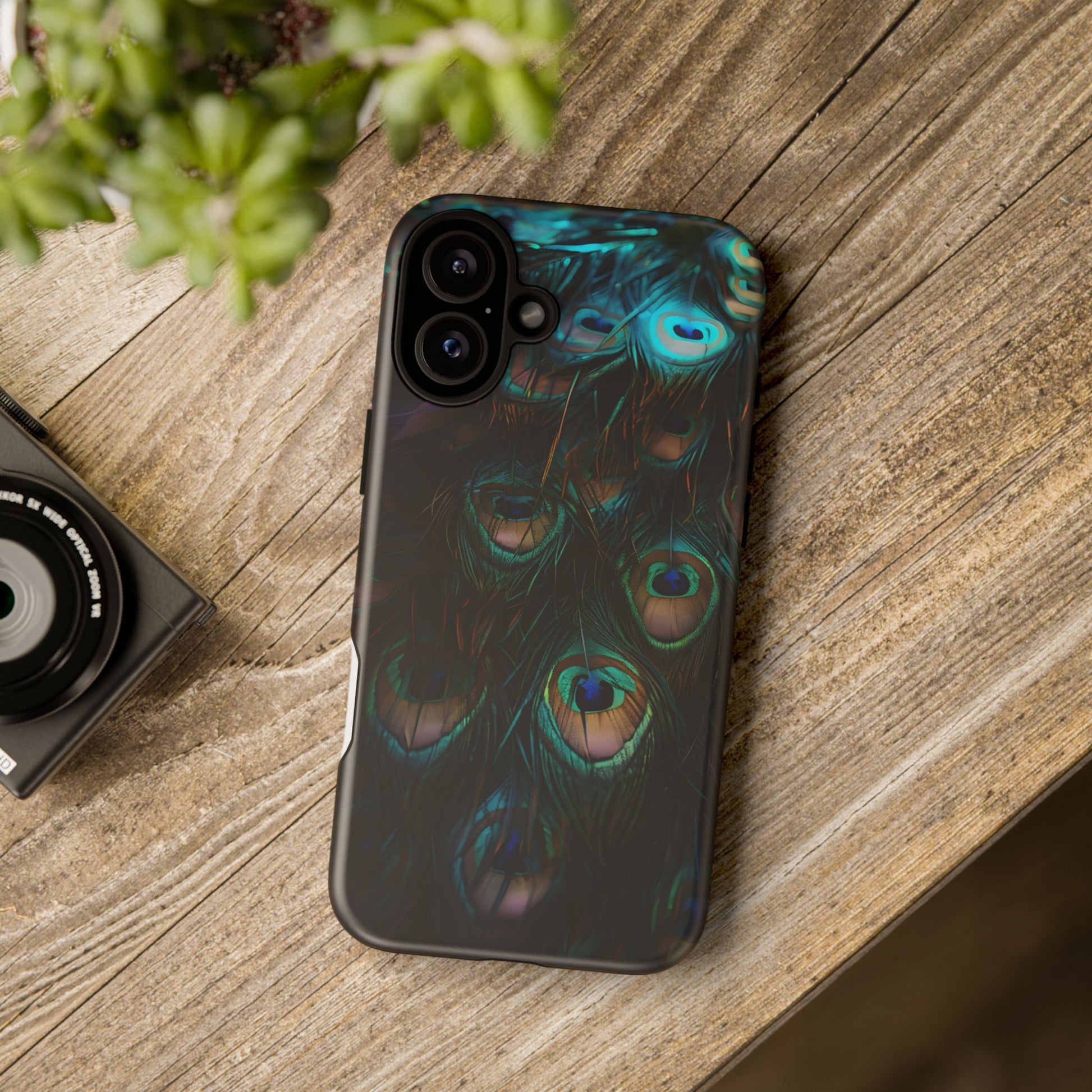 Phone Case, Close Up Peacock Feathers Design, Protective Cover, Unique Gift, Stylish Accessory, Nature Lover Gift, Feather Print Case