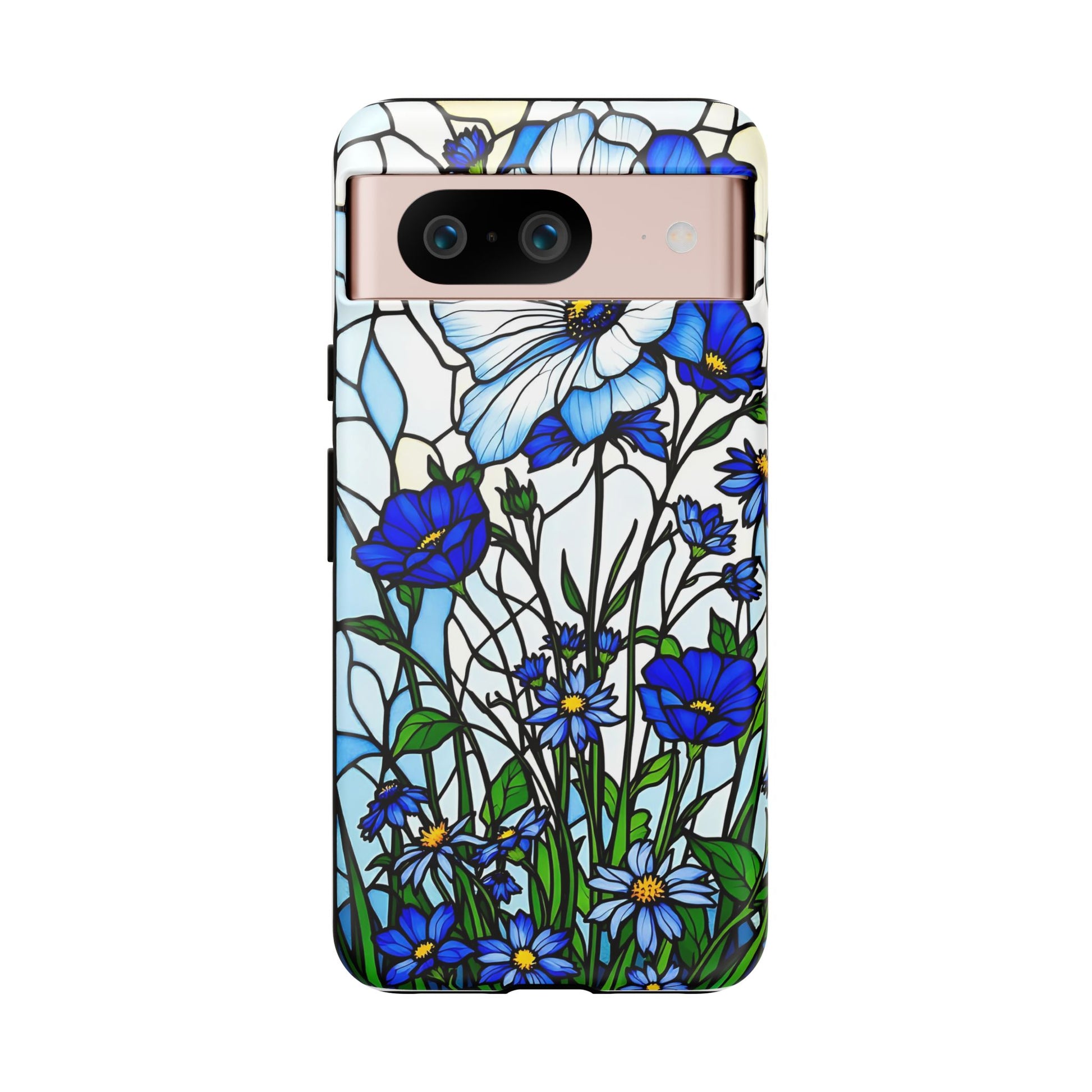 Botanical Stained Glass Tough Case - Floral Phone Cover, Protective Phone Case, Flower Pattern Phone Shell, Nature Inspired Smartphone Case,