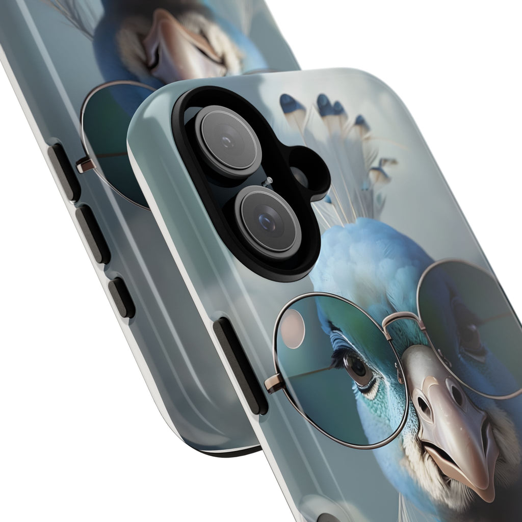 Phone Case, Glamorous Peacock Wearing Sunglasses - Protective Cover, Unique Gift, Trendy Accessories, Animal Lover, Fashionable Mobile Shell