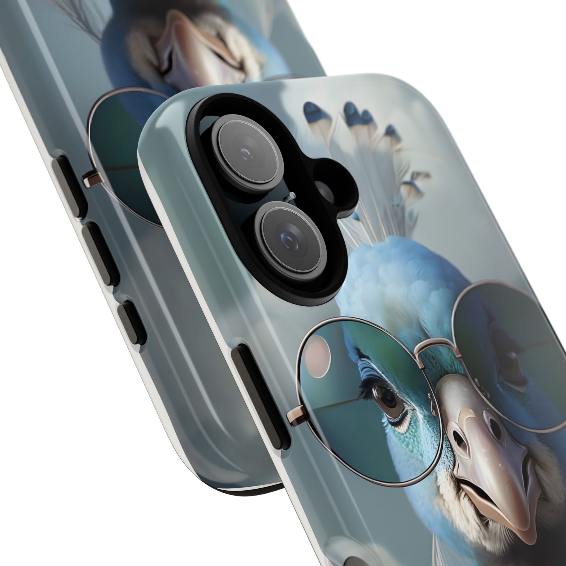 Phone Case, Glamorous Peacock Wearing Sunglasses - Protective Cover, Unique Gift, Trendy Accessories, Animal Lover, Fashionable Mobile Shell