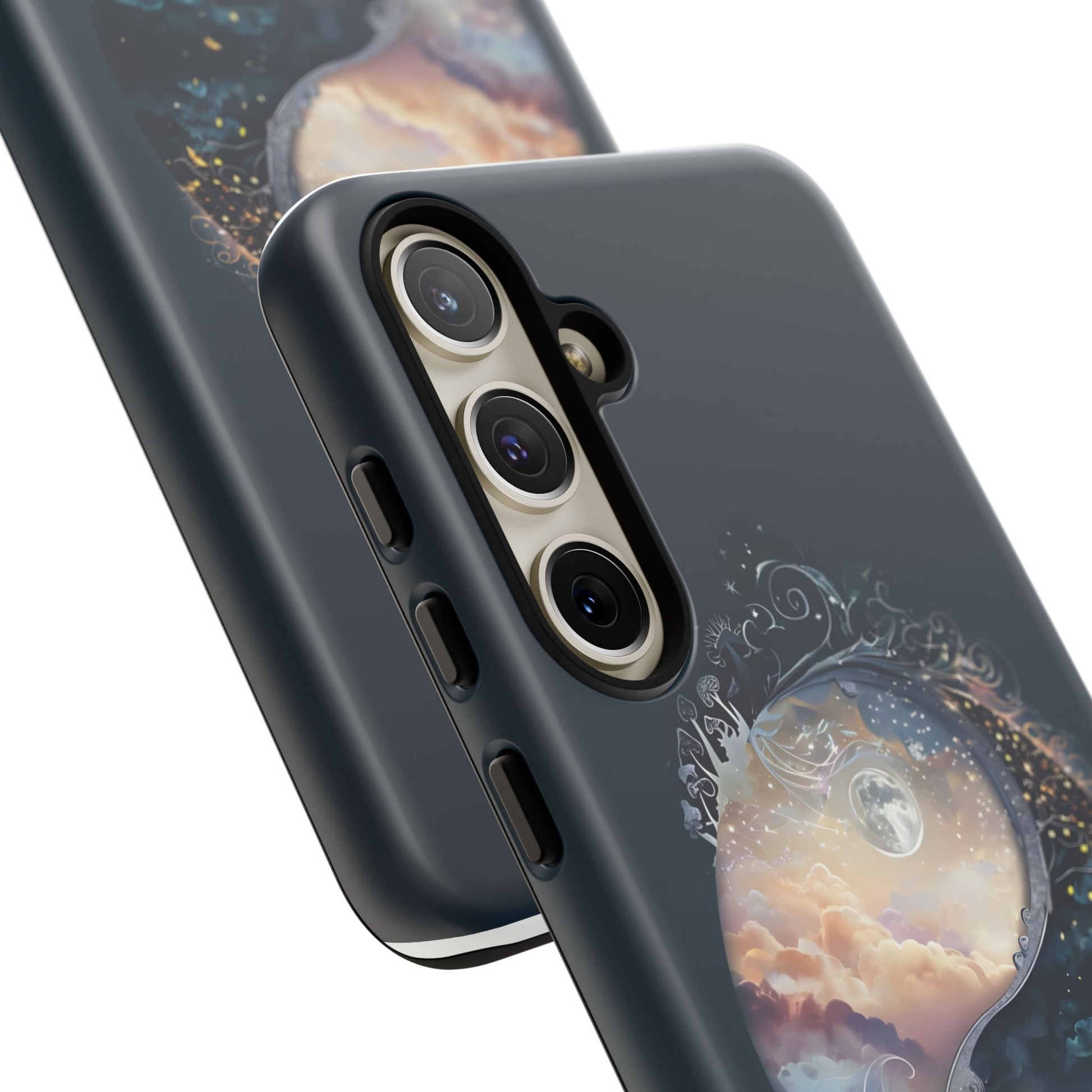 Phone Case, Yin-Yang Symbol Design, Whimsical Day Night Fantasy Print, Protective Cover, Tough Skin, Phone Accessories, Phone Protection