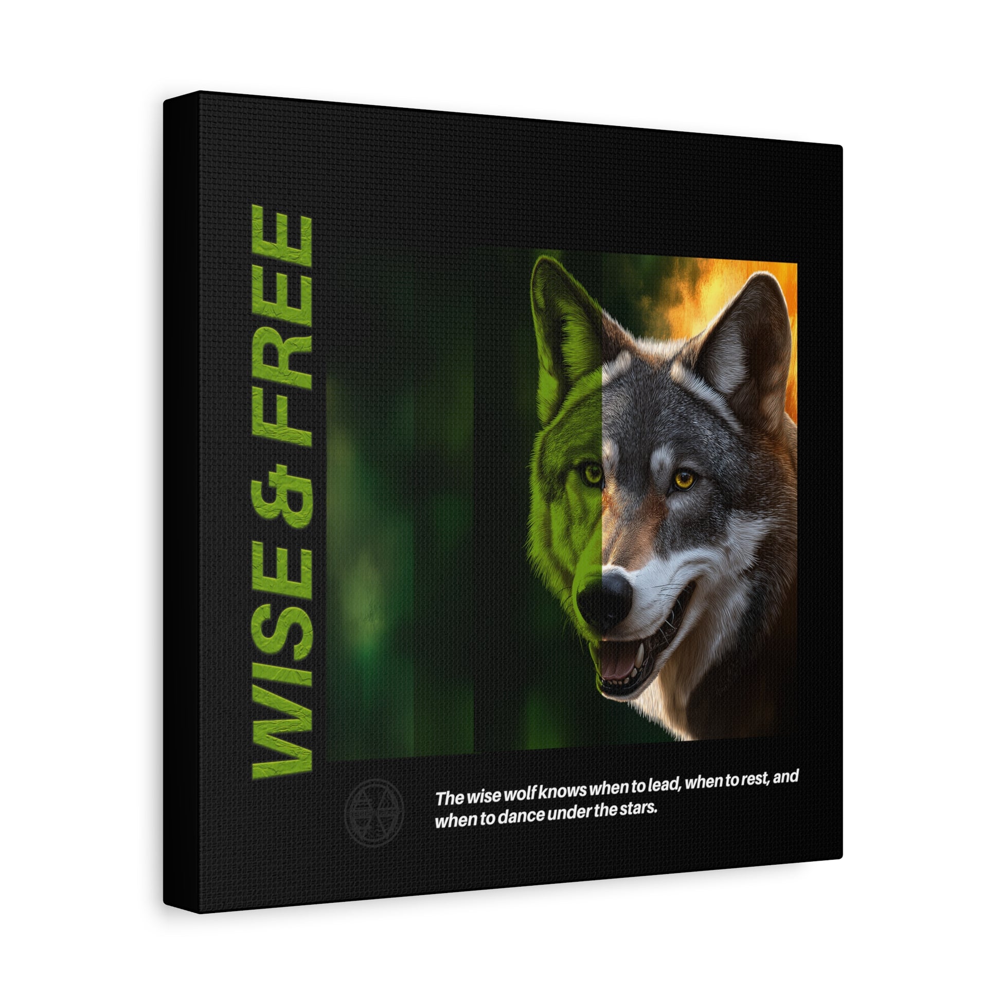Canvas Art, Wise & Free Wall Decor, Inspirational Wolf, Motivational Home Decor, Nature-Themed Gift