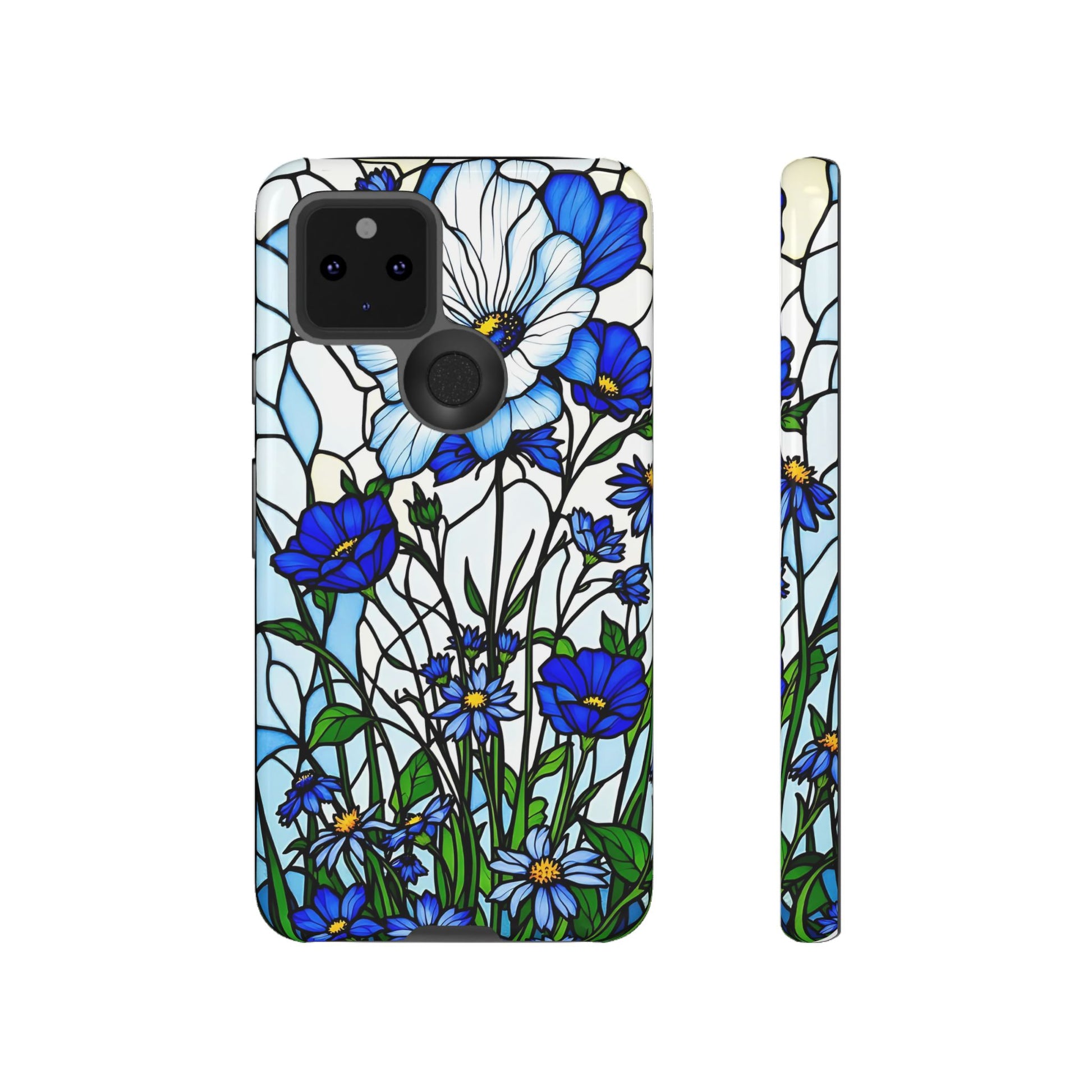 Botanical Stained Glass Tough Case - Floral Phone Cover, Protective Phone Case, Flower Pattern Phone Shell, Nature Inspired Smartphone Case,