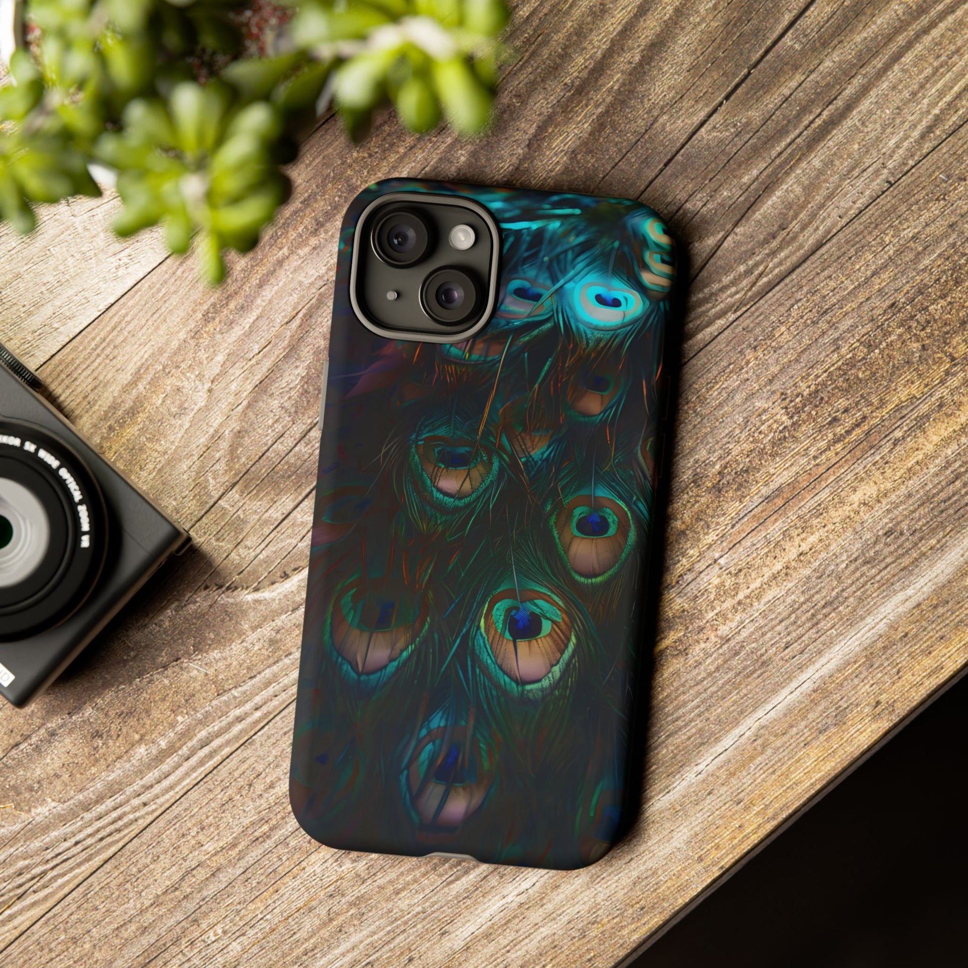 Phone Case, Close Up Peacock Feathers Design, Protective Cover, Unique Gift, Stylish Accessory, Nature Lover Gift, Feather Print Case