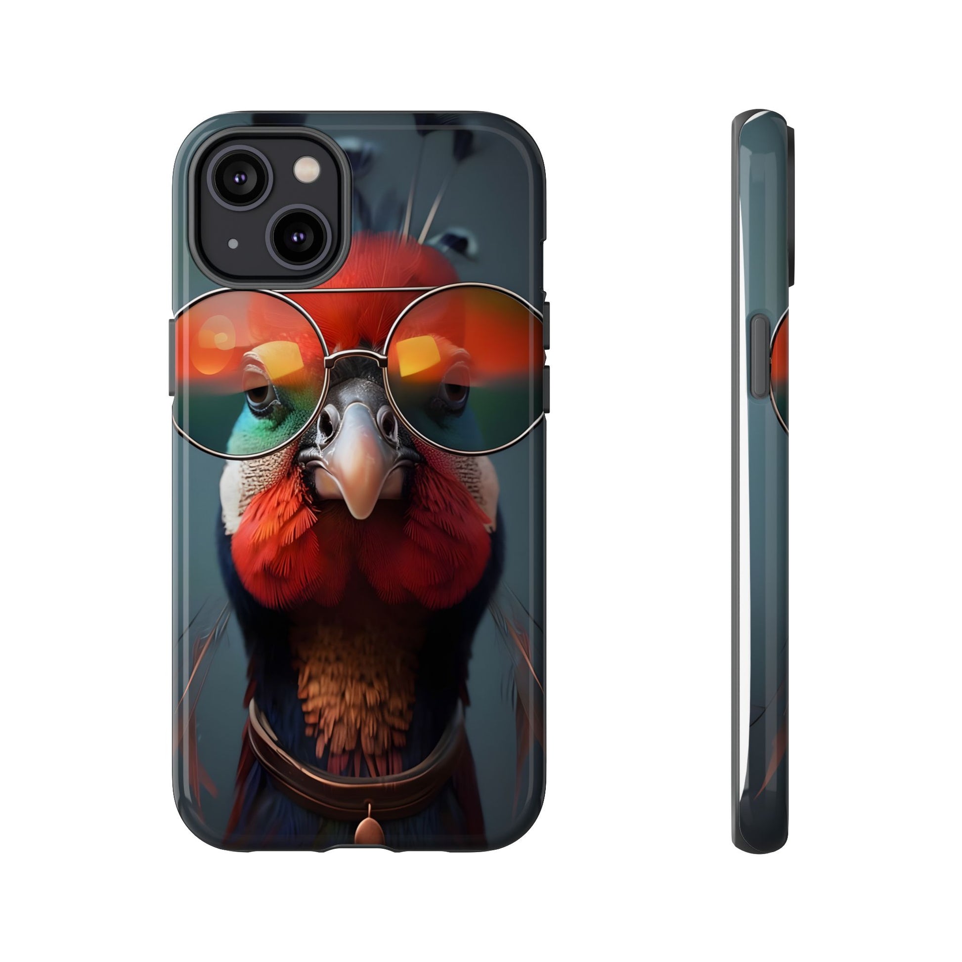 Phone Cases, Bright Exotic Bird in Cool Sunglasses, Protective Tough Cover, Tropical Animal Print, Unique Gift for Bird Lovers, Accessories