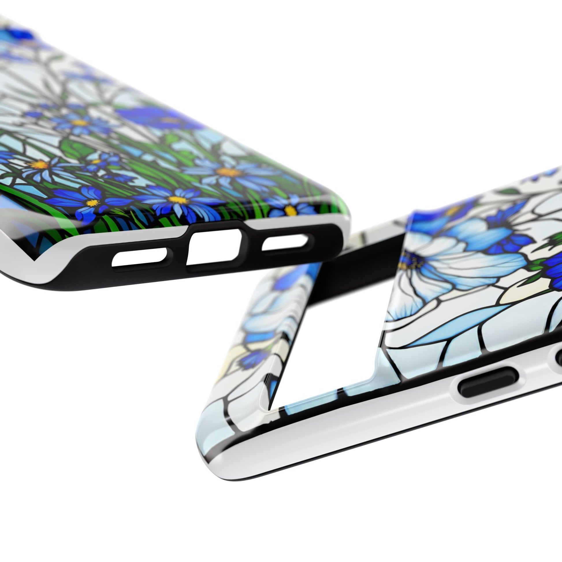 Botanical Stained Glass Tough Case - Floral Phone Cover, Protective Phone Case, Flower Pattern Phone Shell, Nature Inspired Smartphone Case,