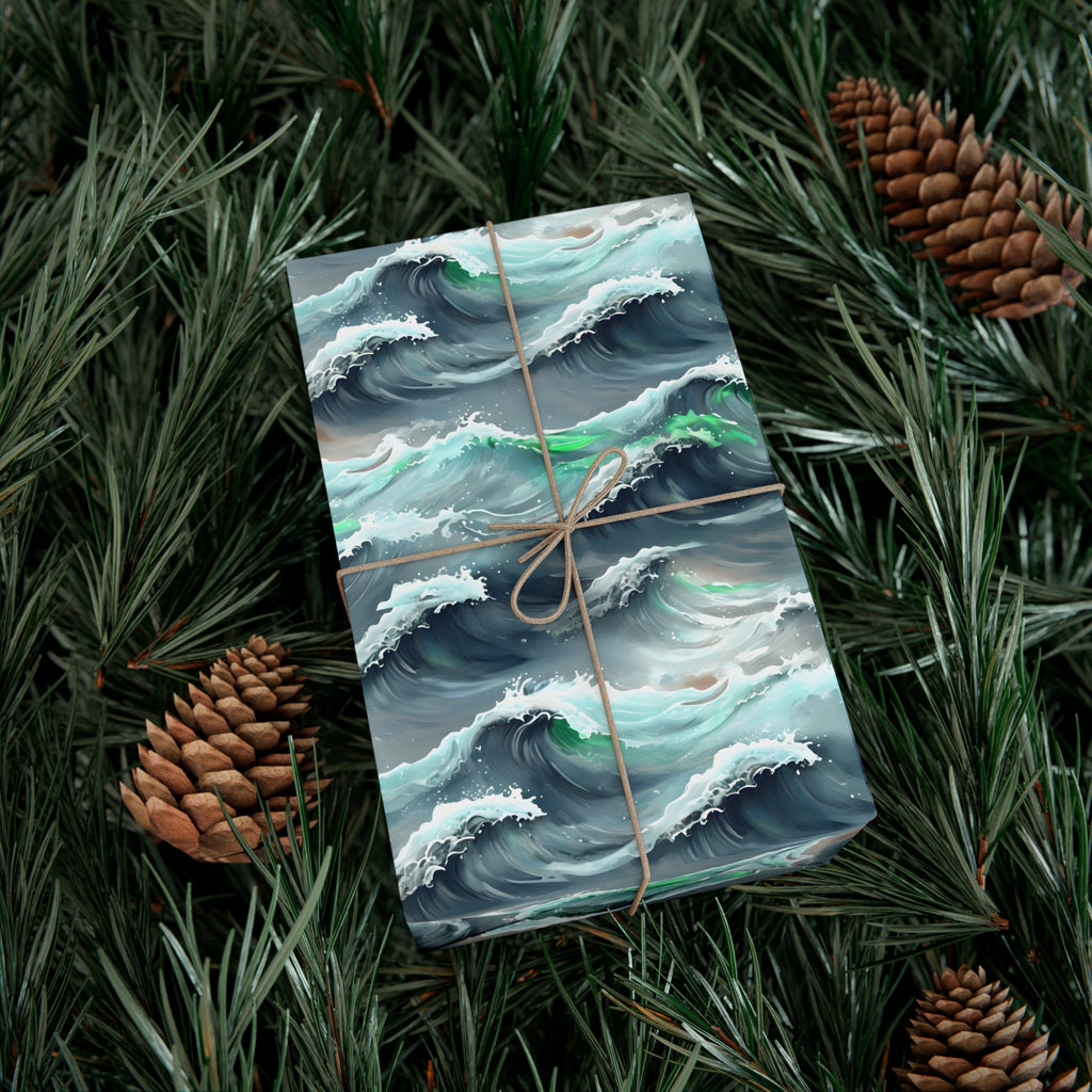 Ocean Waves Gift Wrap, Anime Design, Wrapping Paper Roll, Japanese Inspired Pattern, Gift Wrap Sheets, Birthday Party Supplies