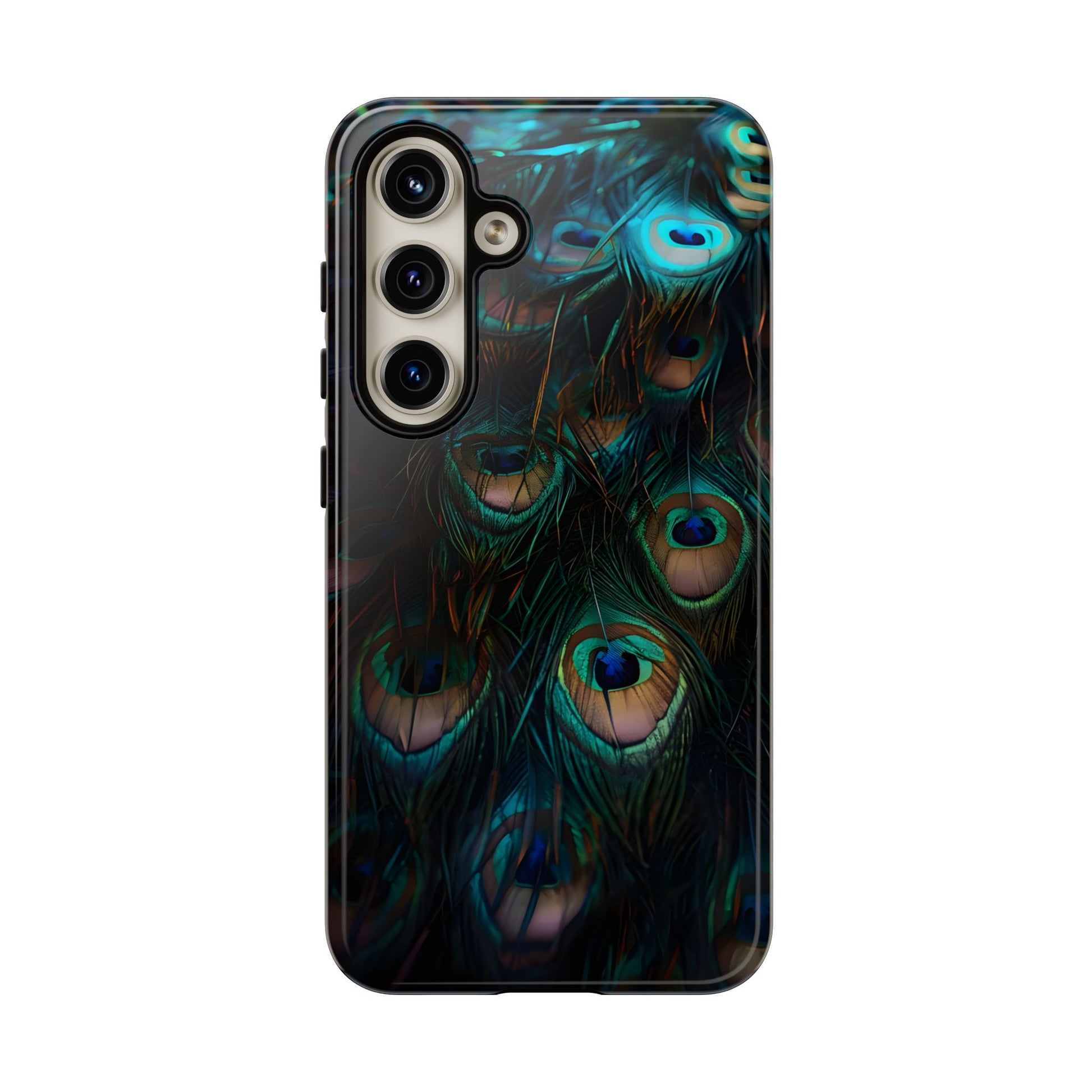 Phone Case, Close Up Peacock Feathers Design, Protective Cover, Unique Gift, Stylish Accessory, Nature Lover Gift, Feather Print Case
