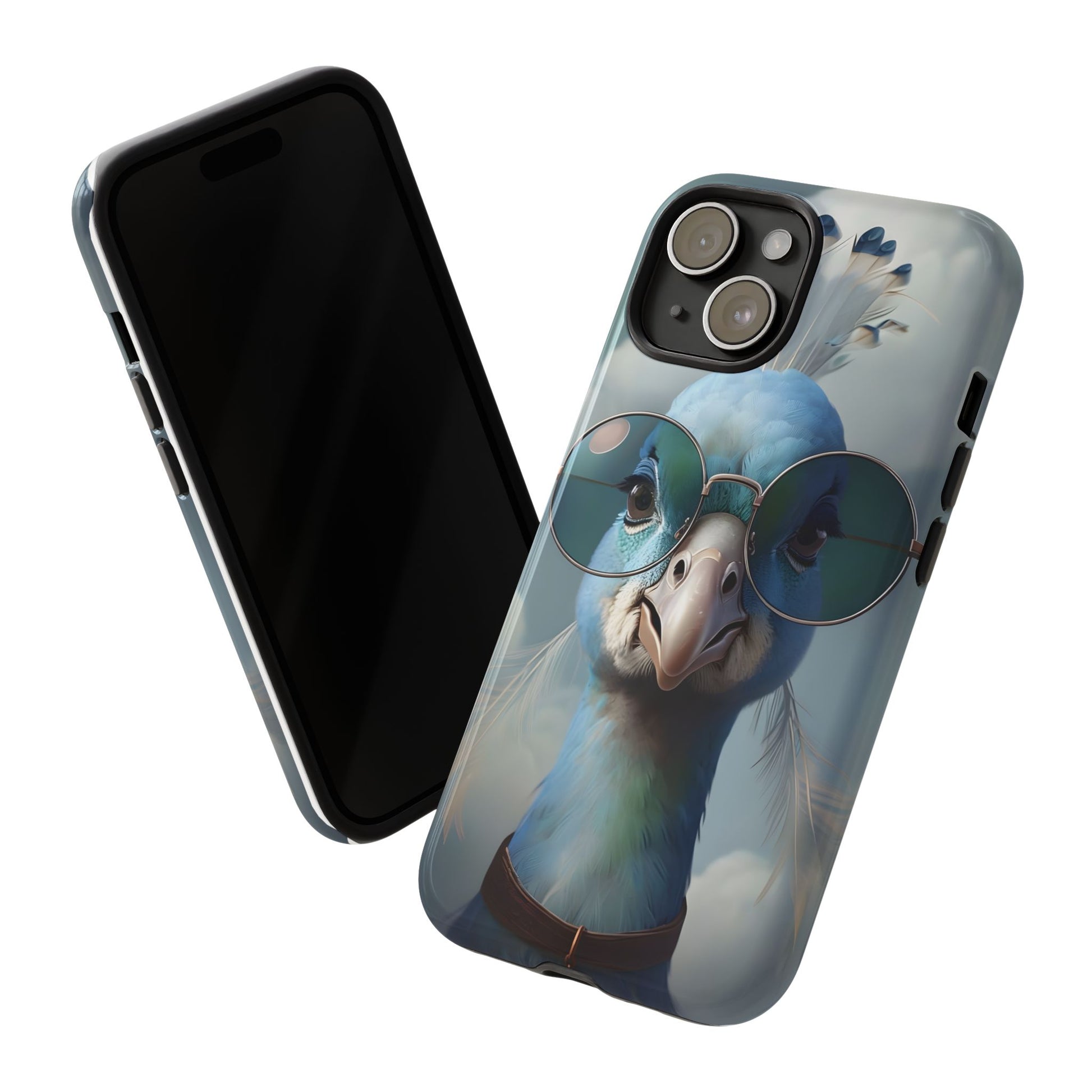 Phone Case, Glamorous Peacock Wearing Sunglasses - Protective Cover, Unique Gift, Trendy Accessories, Animal Lover, Fashionable Mobile Shell