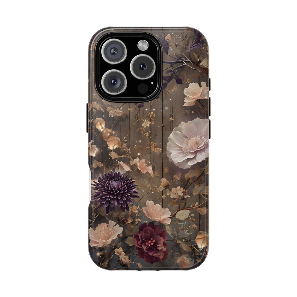 Tough Cases, Enchanting Floral Pattern - Floral Phone Case, Protective Phone Cover, Botanical Design, Flower Print, Tough Shell for Device