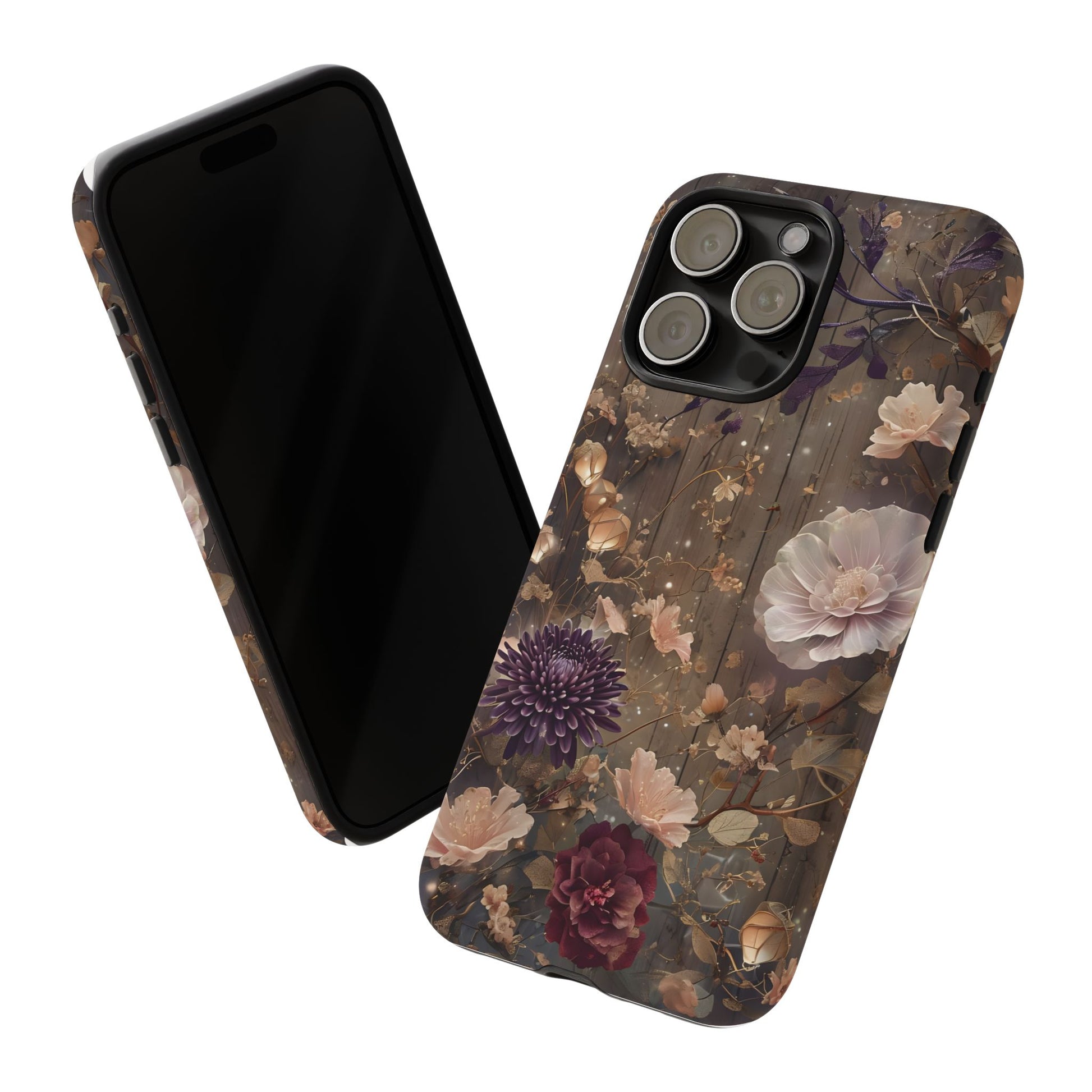 Tough Cases, Enchanting Floral Pattern - Floral Phone Case, Protective Phone Cover, Botanical Design, Flower Print, Tough Shell for Device