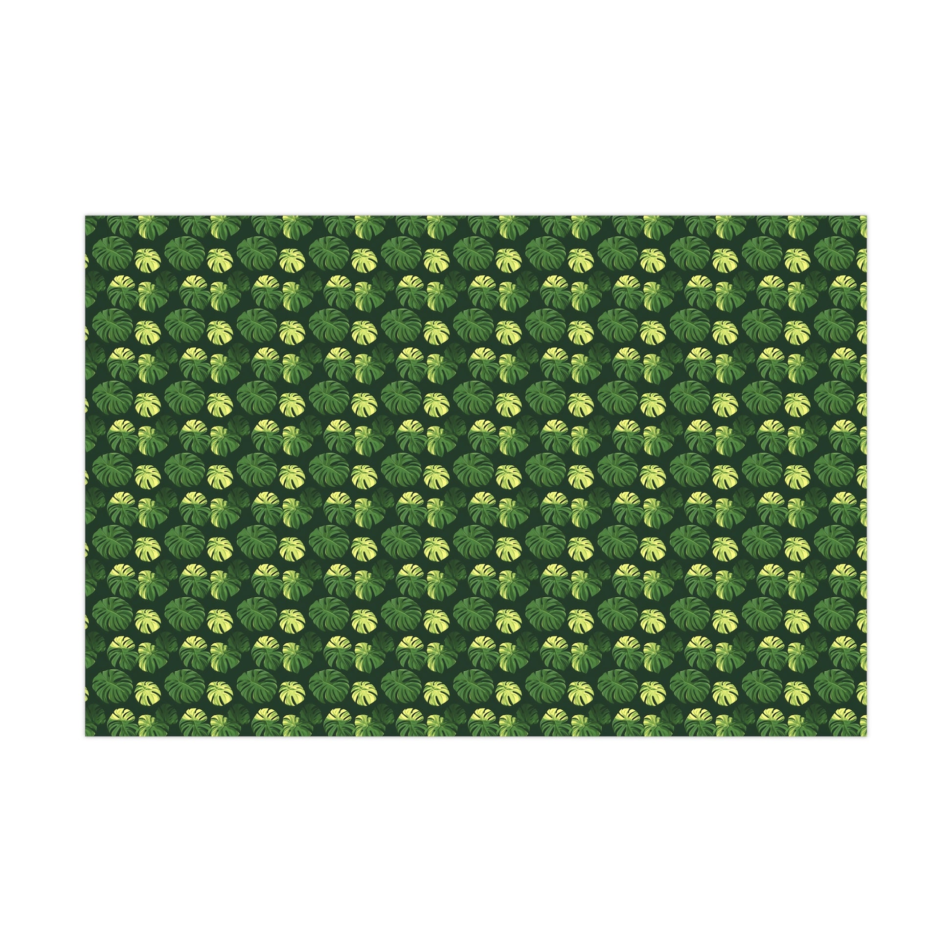 Tropical Botanical Pattern Featuring Stylized Monstera Leaves Wrapping Paper