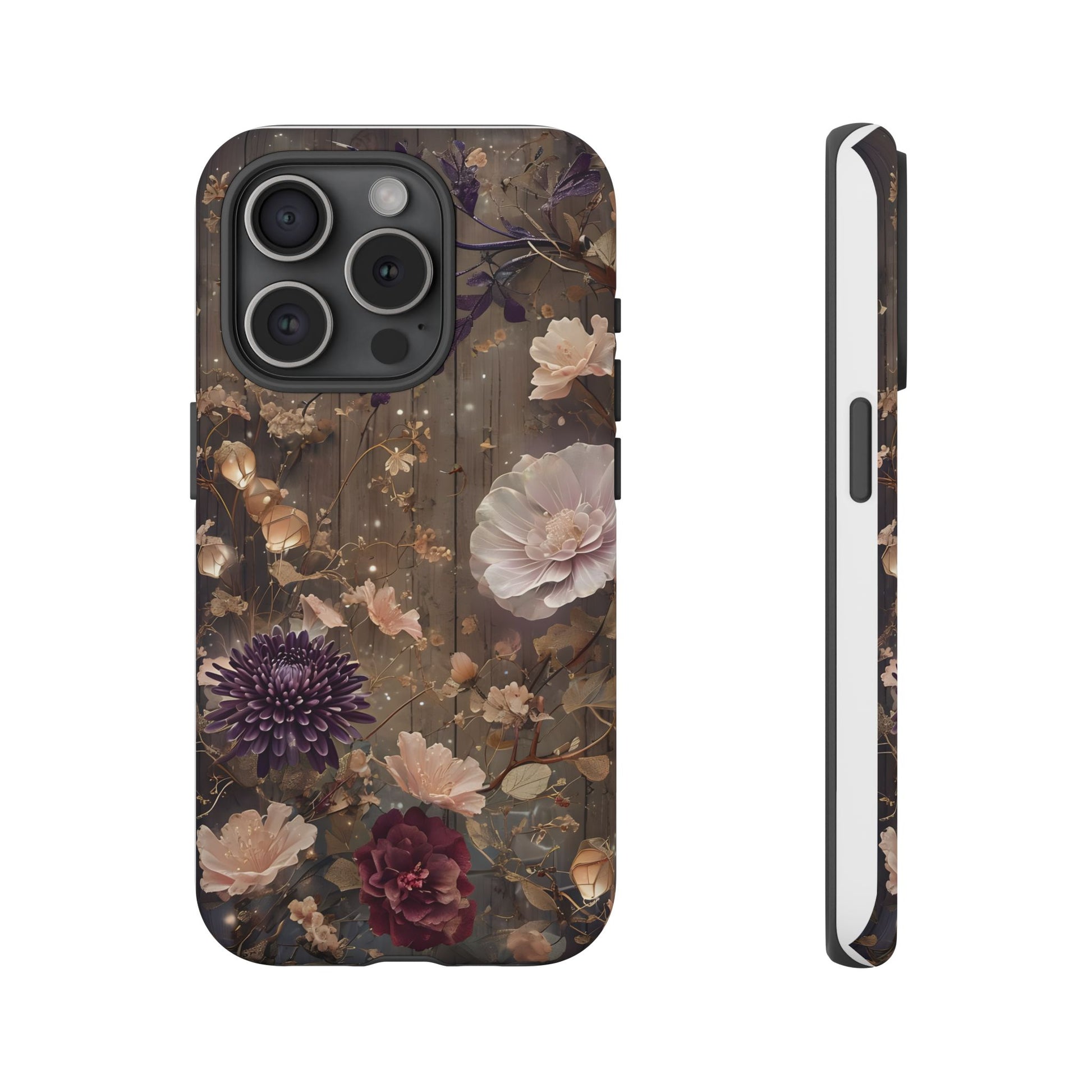 Tough Cases, Enchanting Floral Pattern - Floral Phone Case, Protective Phone Cover, Botanical Design, Flower Print, Tough Shell for Device