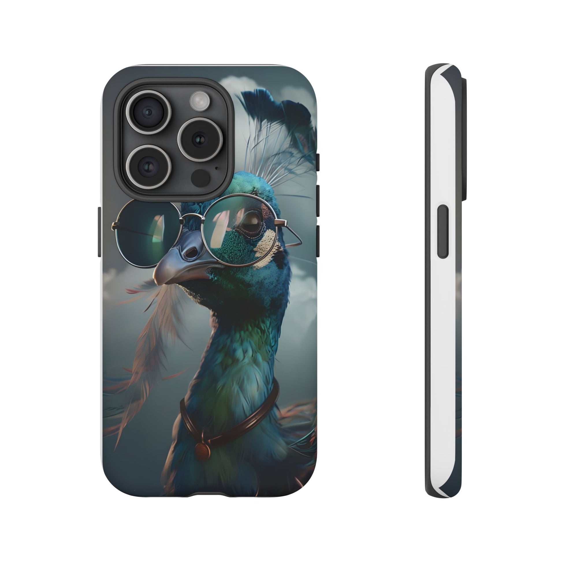 Phone Case, Peacock Design, Neon Lighting, Unique Gift, Hard Shell Cover, Protective Sleeve