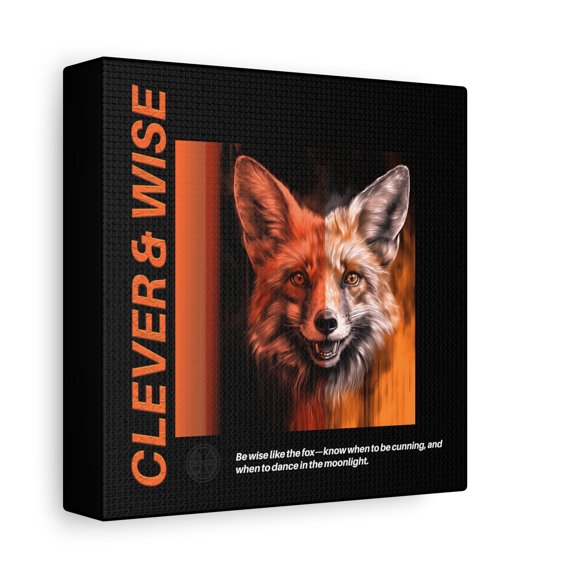 Fox Canvas Art, Inspirational & Wise Wall Decor, Nature Gift, Wildlife, Abstract Animal Artwork, Clever Motivational Matte Canvas