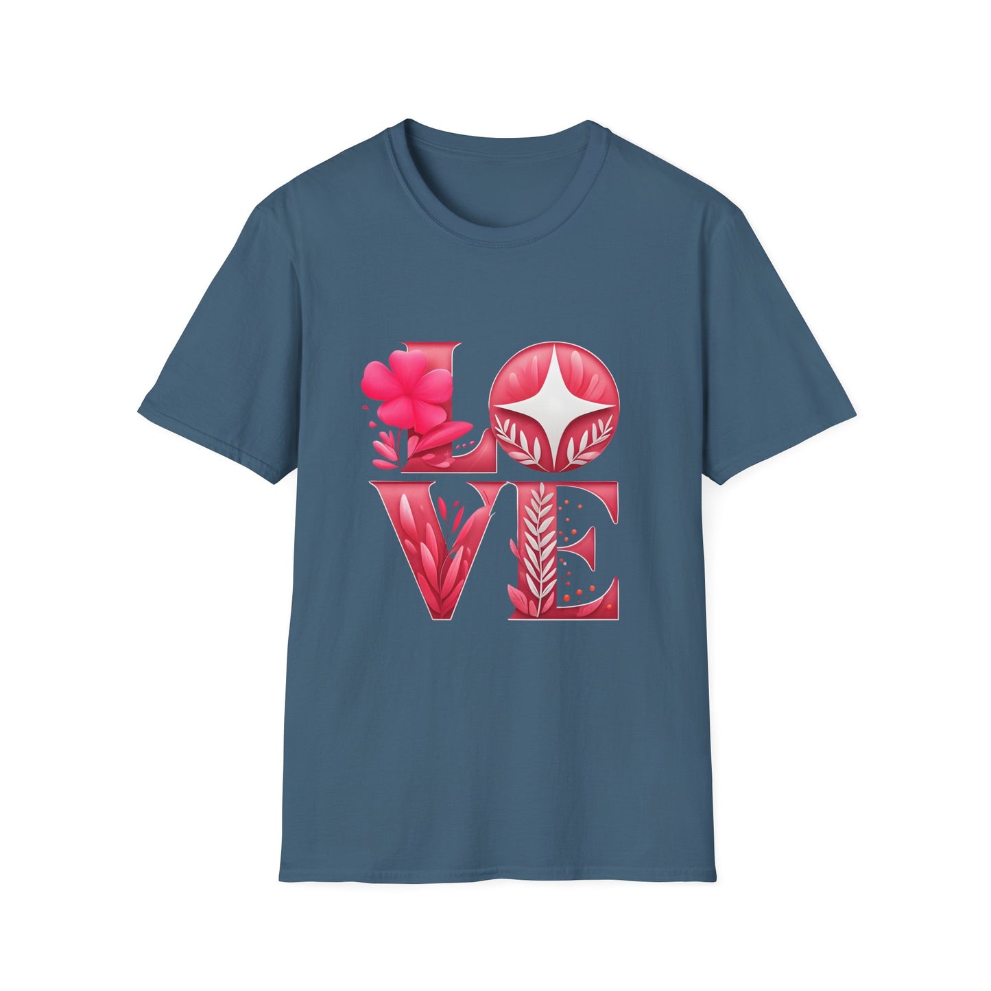 Love Typography Floral T-Shirt, Romantic Graphic Tee, Gift for Her, Valentine's Day Shirt, Spring Fashion Top