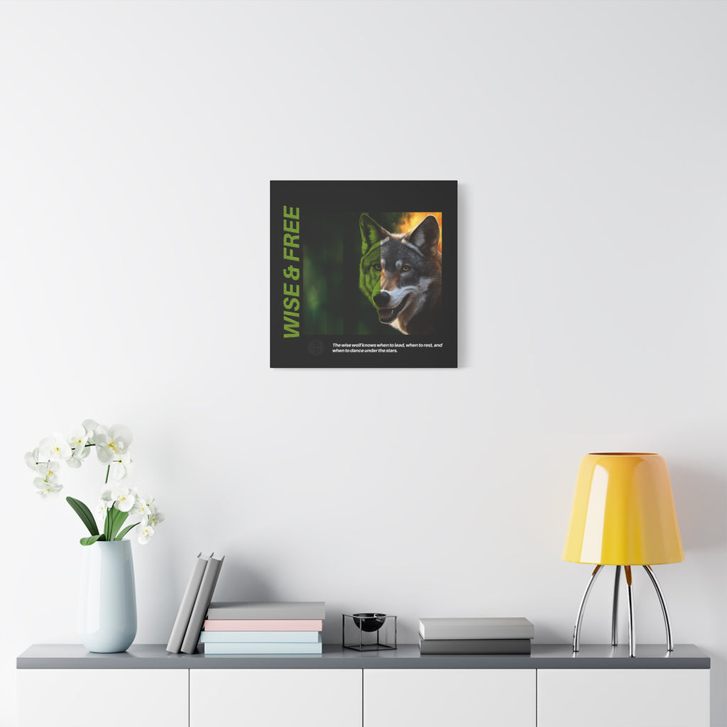 Canvas Art, Wise & Free Wall Decor, Inspirational Wolf, Motivational Home Decor, Nature-Themed Gift