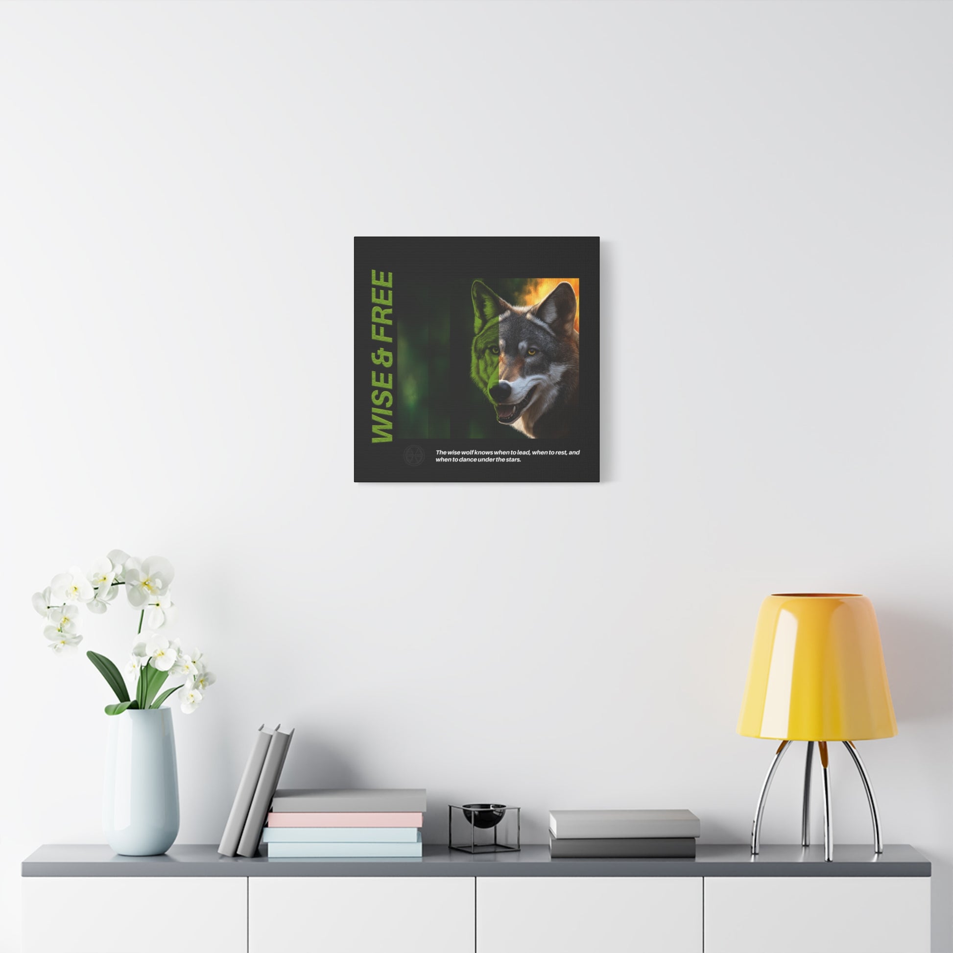 Canvas Art, Wise & Free Wall Decor, Inspirational Wolf, Motivational Home Decor, Nature-Themed Gift