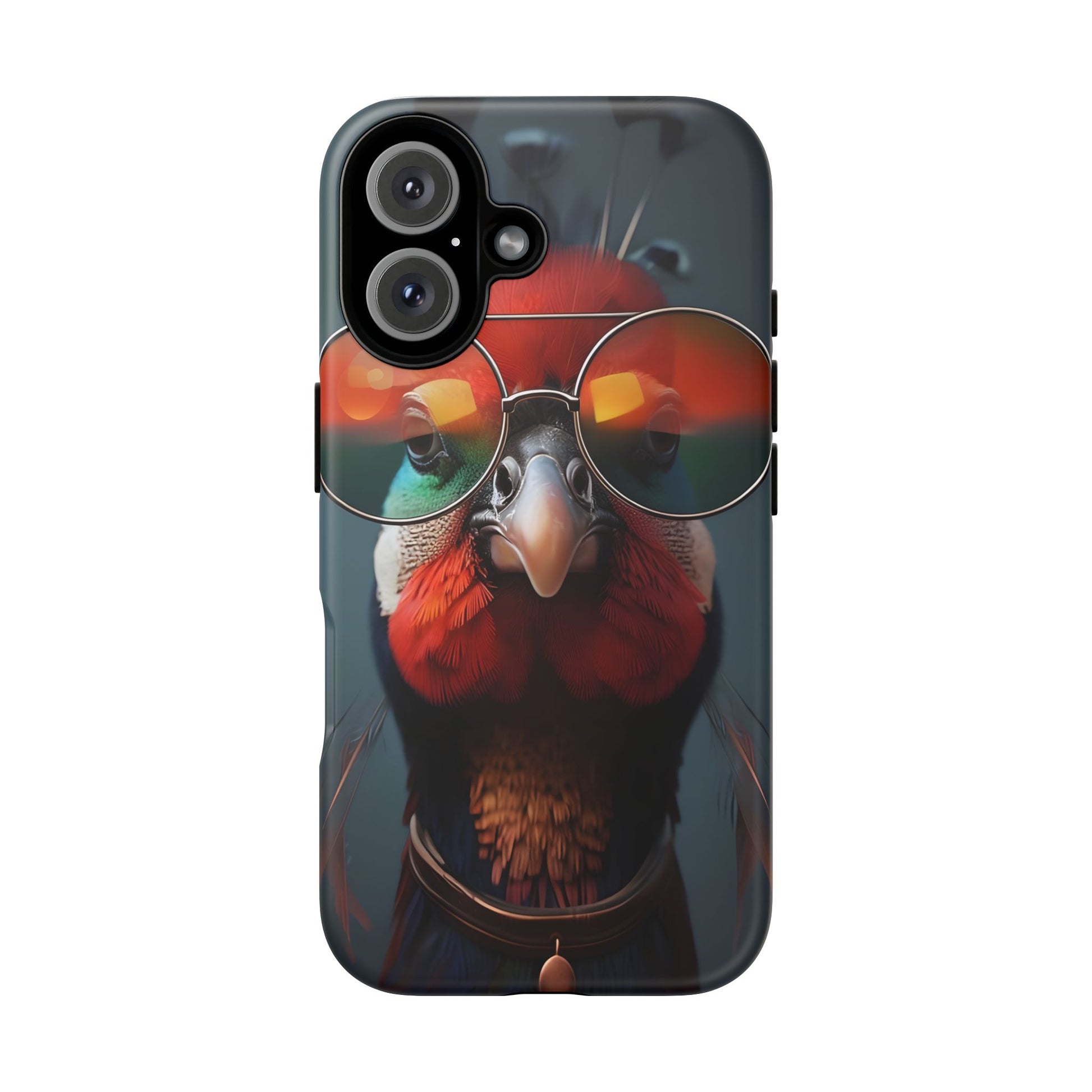 Phone Cases, Bright Exotic Bird in Cool Sunglasses, Protective Tough Cover, Tropical Animal Print, Unique Gift for Bird Lovers, Accessories