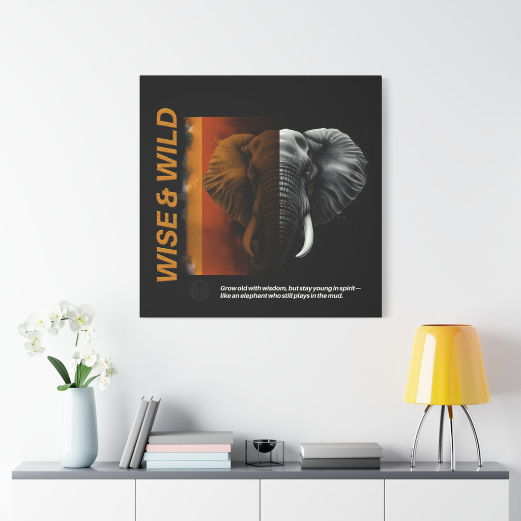 Canvas Art, Elephant Art Canvas | Wise & Wild Wall Decor | Animal Lover Gift