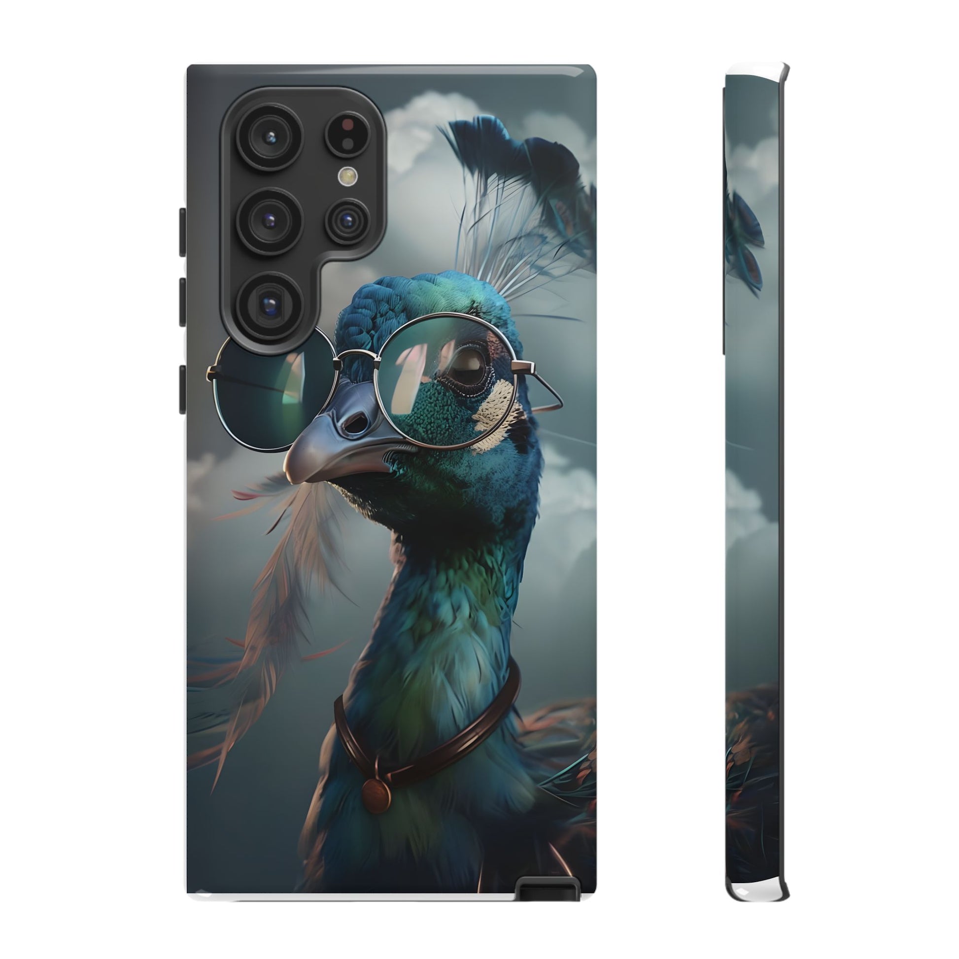 Phone Case, Peacock Design, Neon Lighting, Unique Gift, Hard Shell Cover, Protective Sleeve