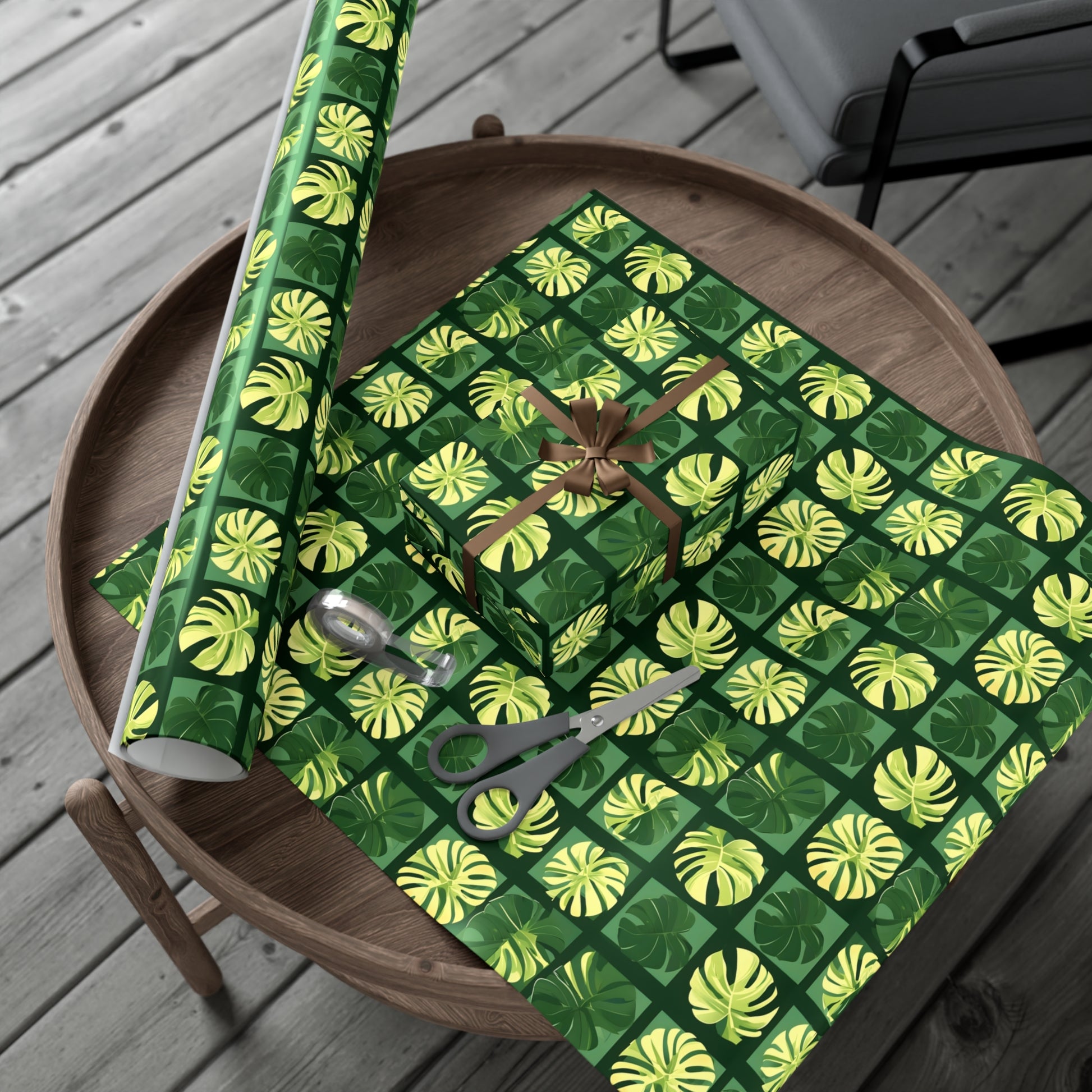 Wrapping Paper, Vibrant Tropical Botanical Pattern With Monstera Leaves - Gift Wrap Rolls, Eco-Friendly Gift Wrap, Holiday Season Wrapping