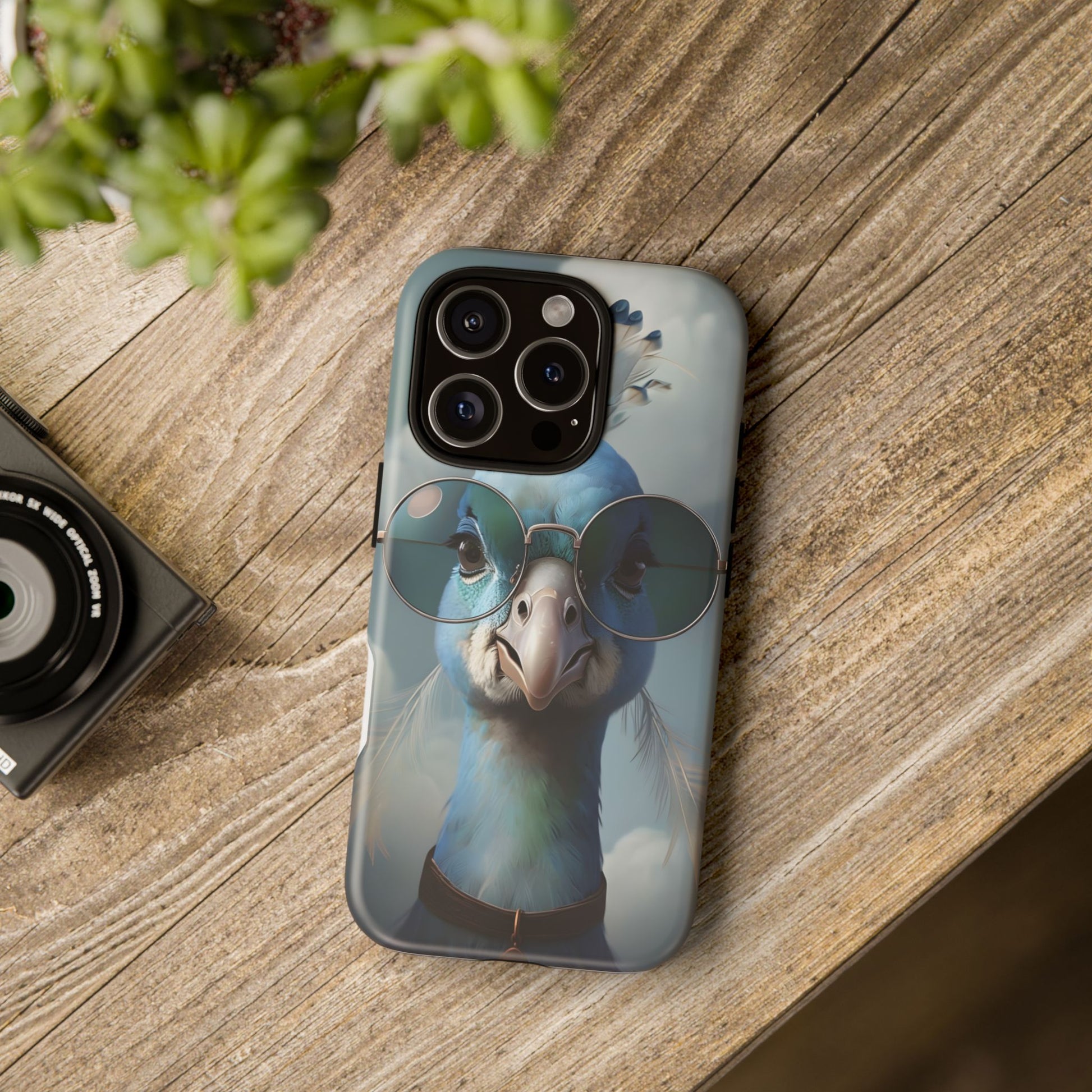 Phone Case, Glamorous Peacock Wearing Sunglasses - Protective Cover, Unique Gift, Trendy Accessories, Animal Lover, Fashionable Mobile Shell