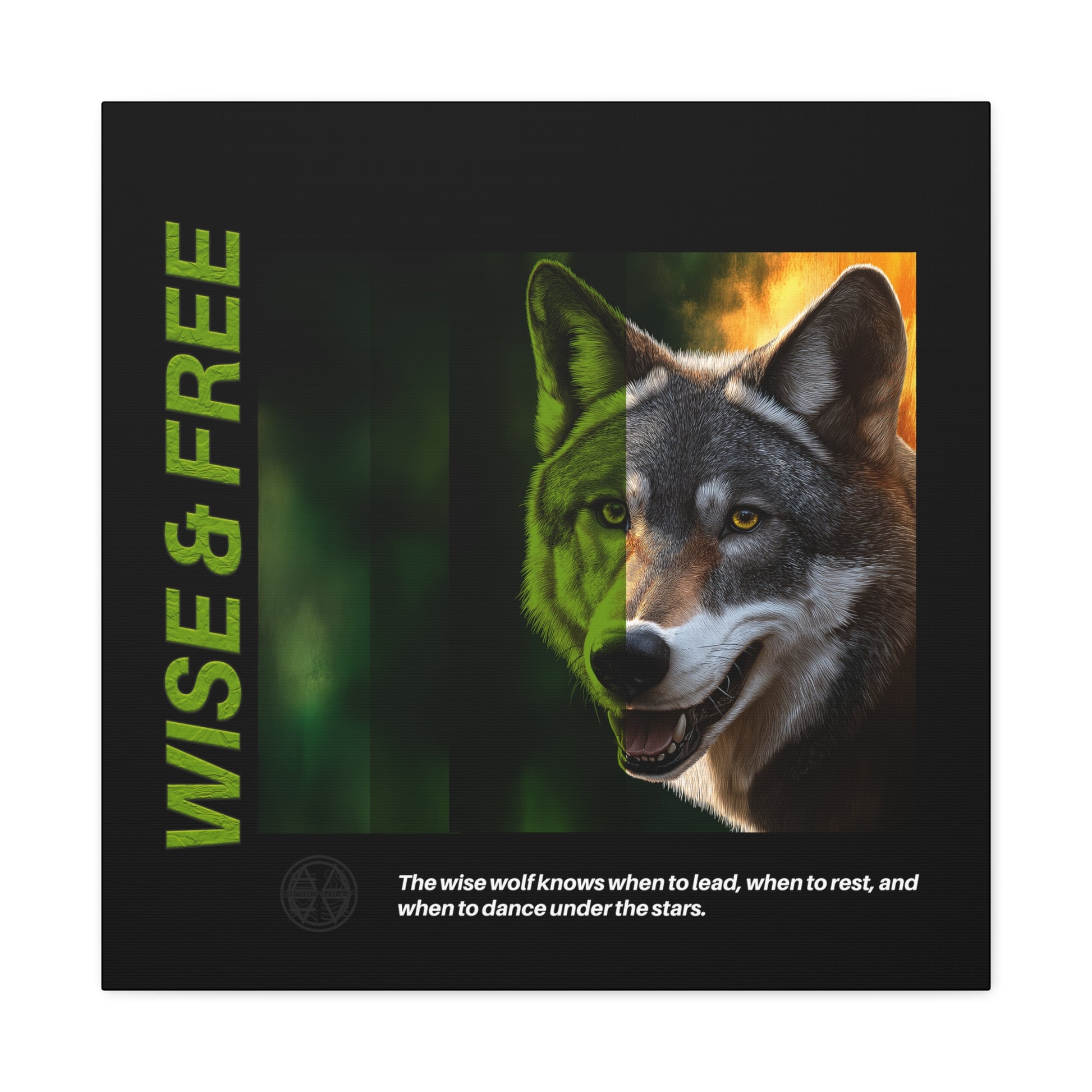 Canvas Art, Wise & Free Wall Decor, Inspirational Wolf, Motivational Home Decor, Nature-Themed Gift