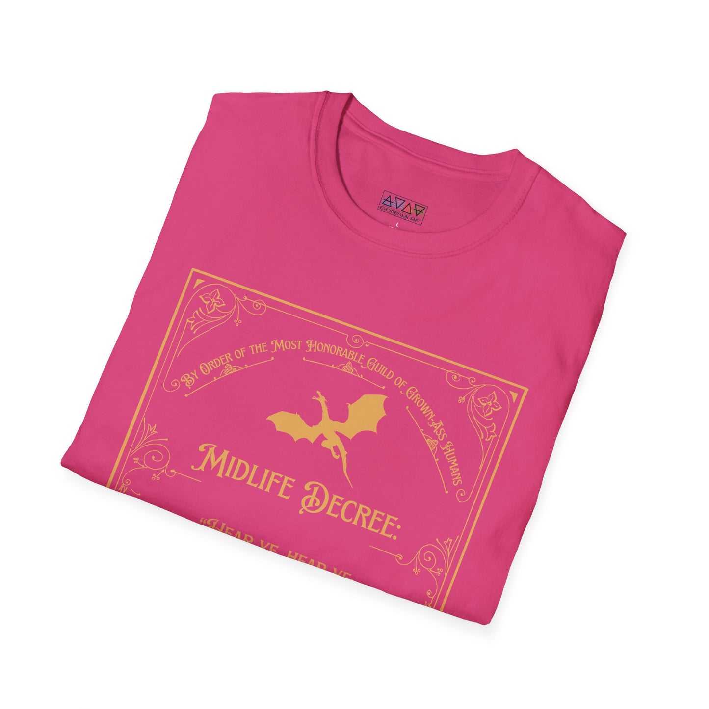 Funny Quote Unisex T-Shirt - Midlife Decree - Returneth thy shopping cart - Middle Ages meets Mid-Life