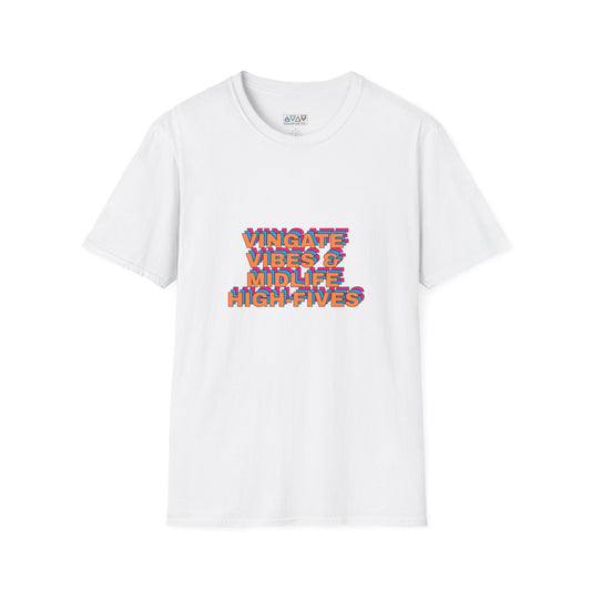 Vintage Vibes Unisex T-Shirt, Retro Tee, Midlife High-Fives Shirt, 70s Inspired Top, Nostalgic Graphic Tee