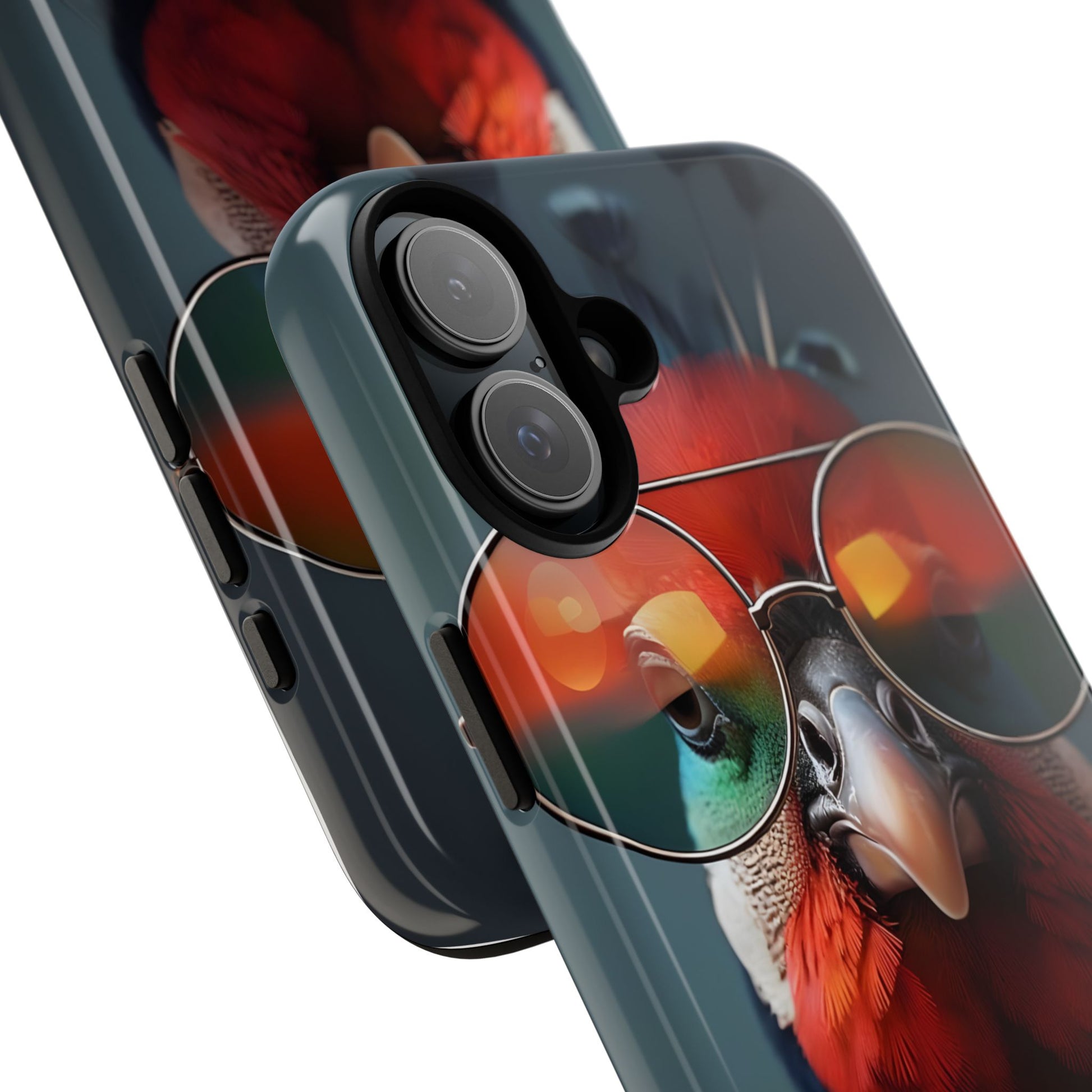 Phone Cases, Bright Exotic Bird in Cool Sunglasses, Protective Tough Cover, Tropical Animal Print, Unique Gift for Bird Lovers, Accessories